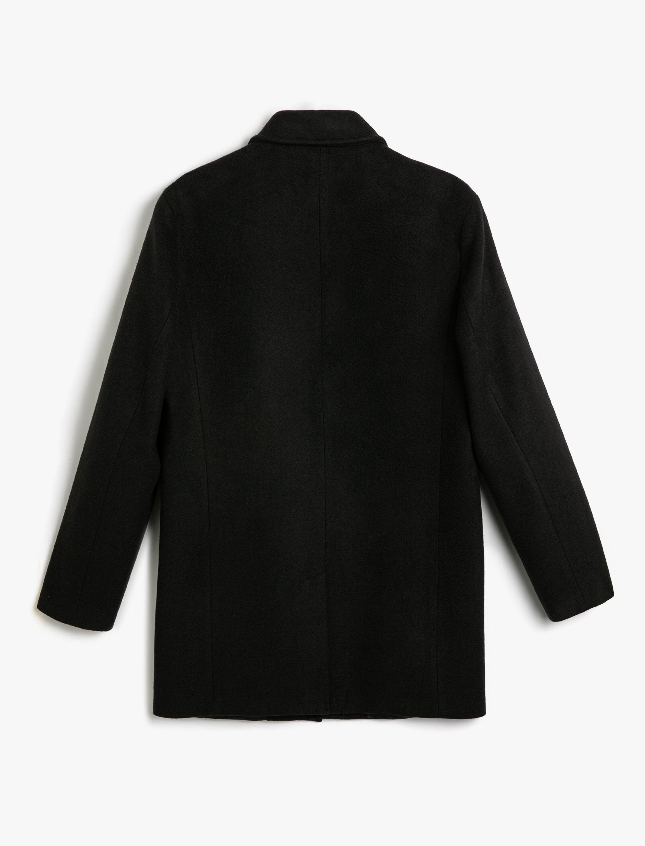 Kaşe Kaban Cep Detaylı Düğmeli