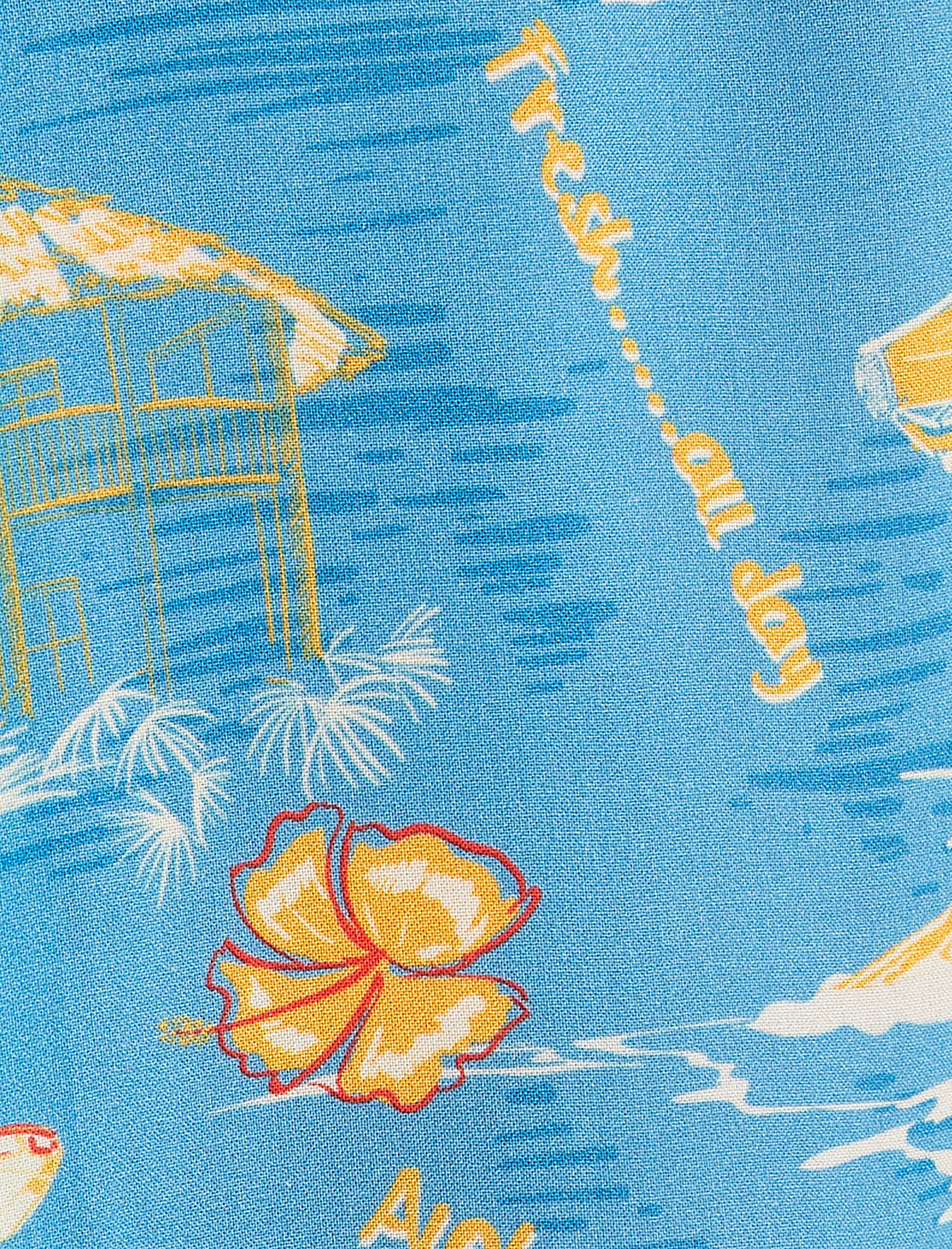   Kısa Kollu Gömlek Devrik Yaka Yaz Temalı Baskılı