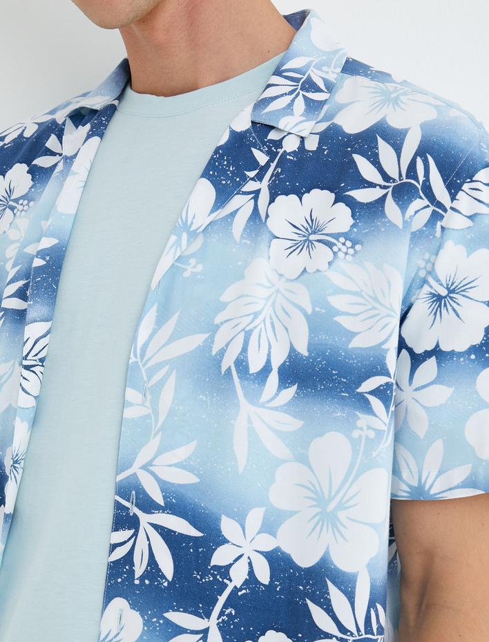  Hawaii Gömlek Kısa Kollu Devrik Yaka Viskon