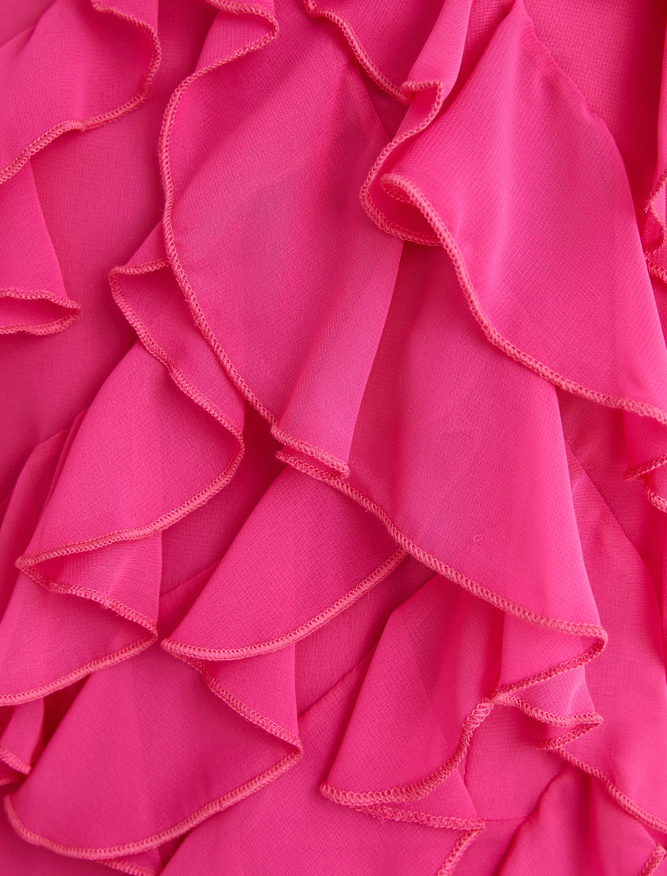   Mini Abiye Elbise Şifon Fırfırlı Halter Yaka Astarlı