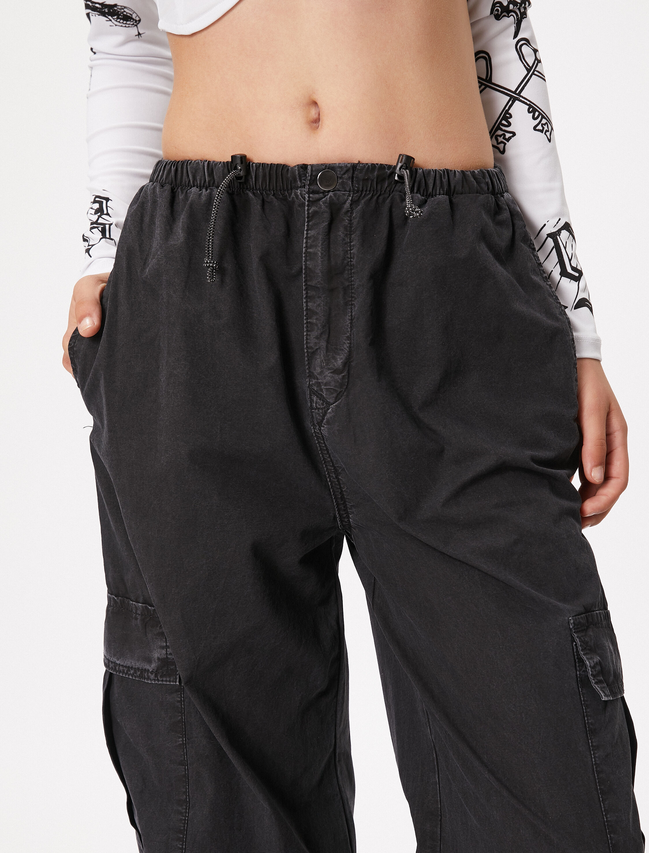   Paraşüt Pantolon Cep Detaylı Lastikli Stoperli Pamuklu