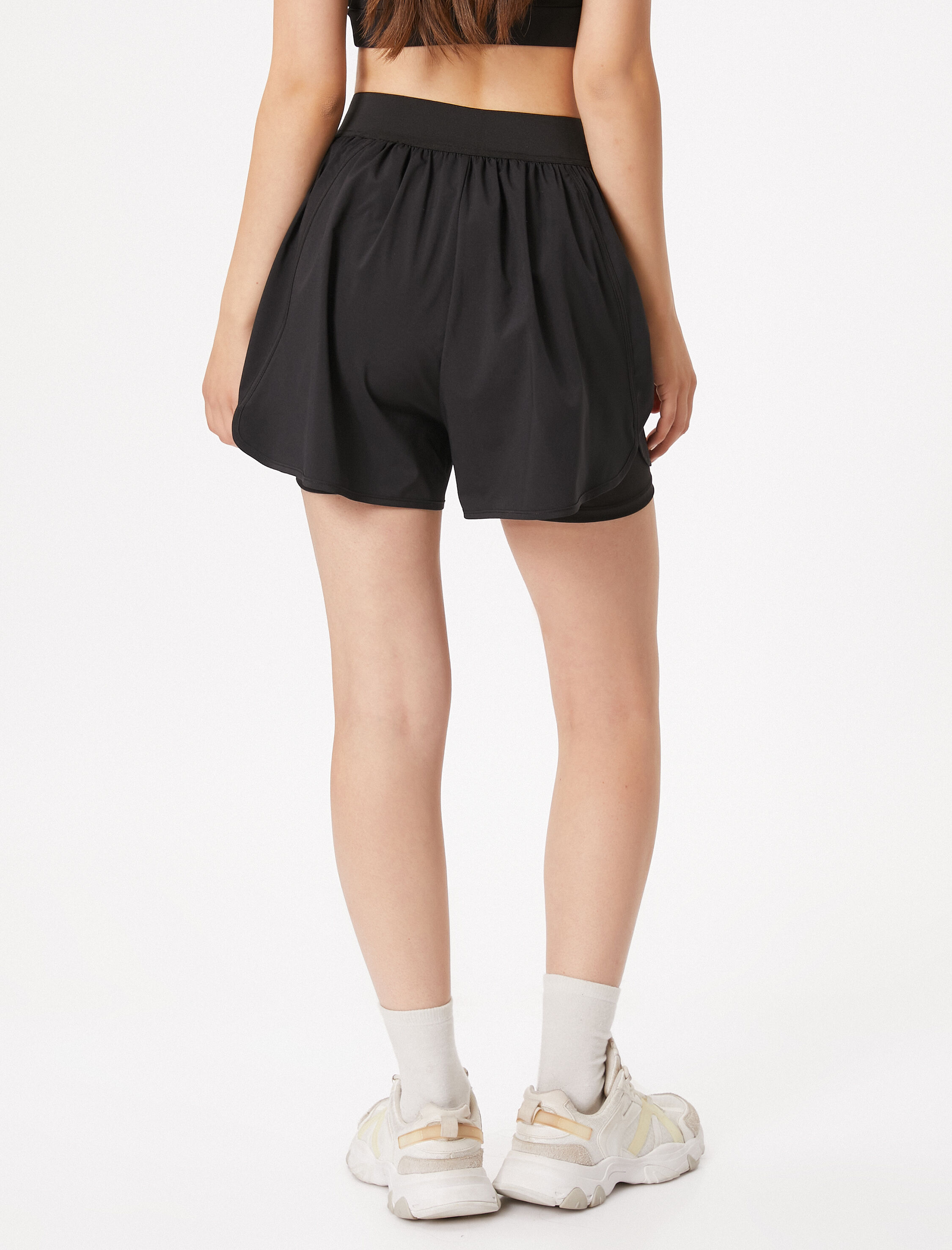   Spor Taytlı Şort Slogan İşlemeli