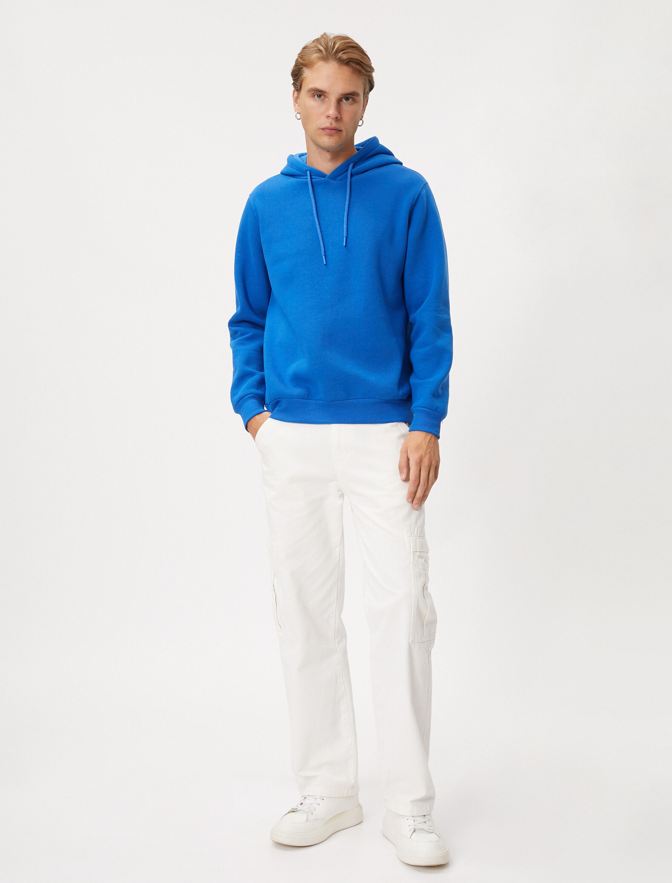   Basic Kapşonlu Sweat Uzun Kollu Şardonlu