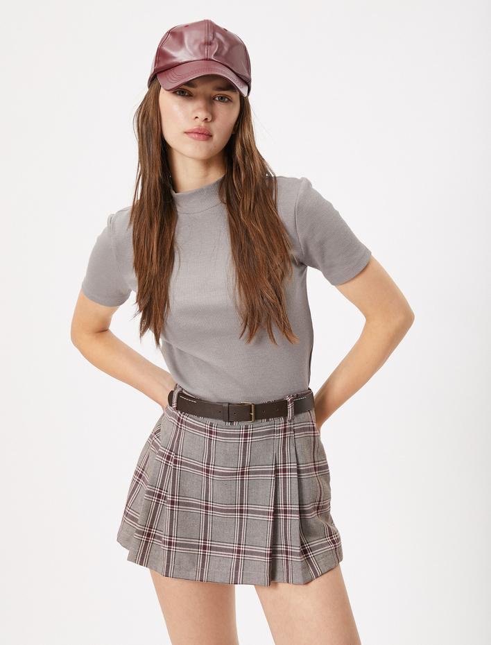  Basic Triko Tişört Slim Fit Kısa Kollu Bisiklet Yaka Pamuklu