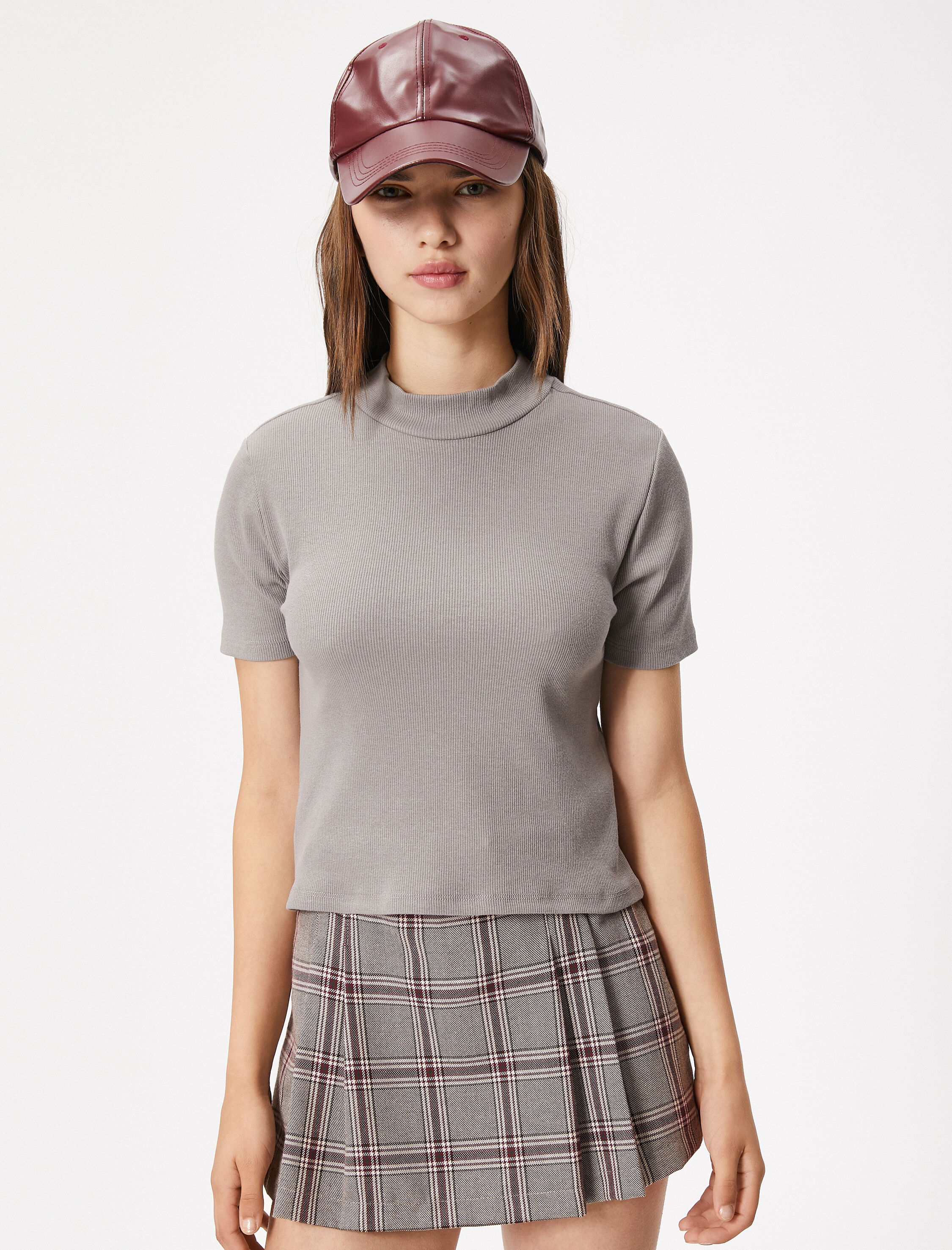 Basic Triko Tişört Slim Fit Kısa Kollu Bisiklet Yaka Pamuklu