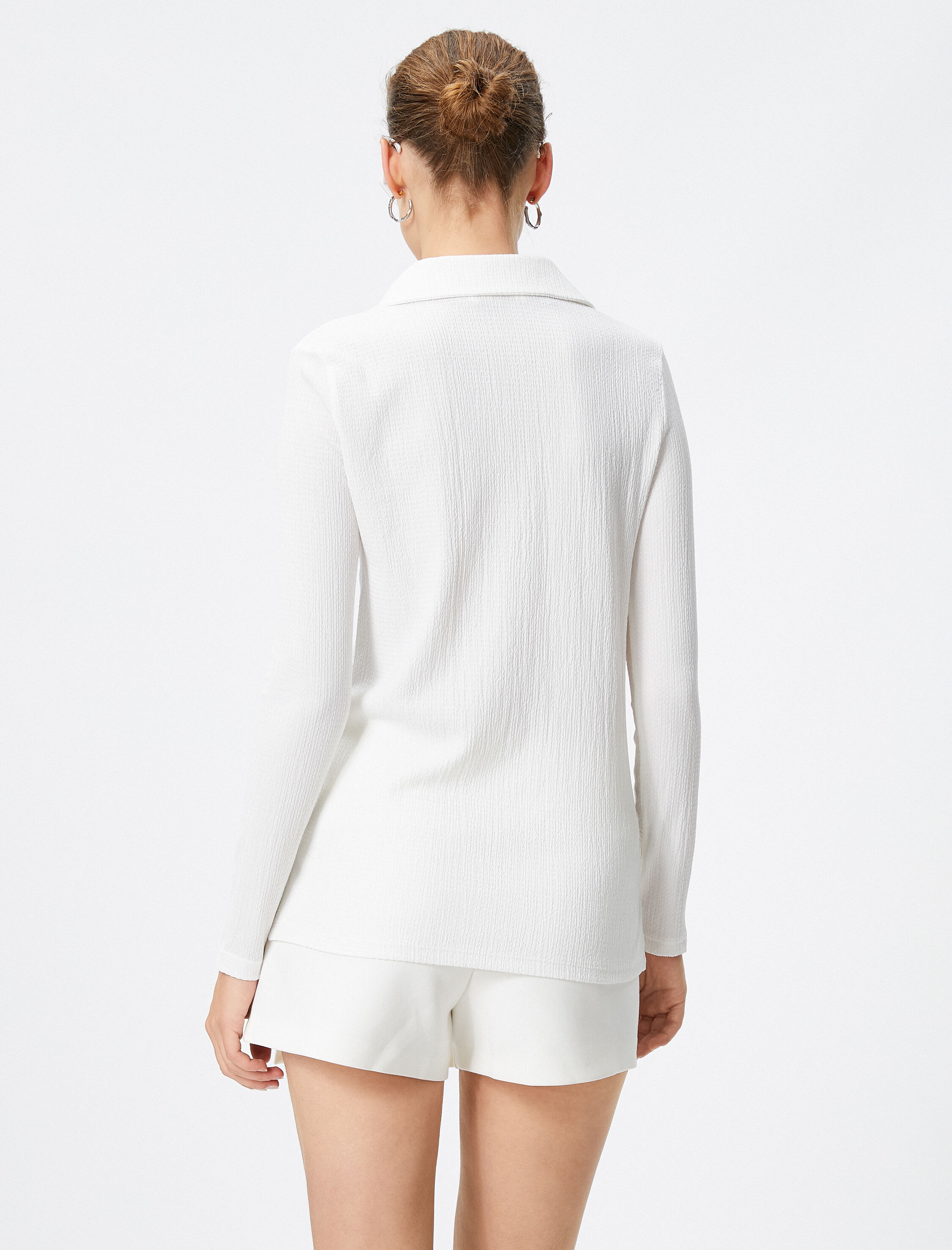   Dokulu Gömlek Uzun Kollu