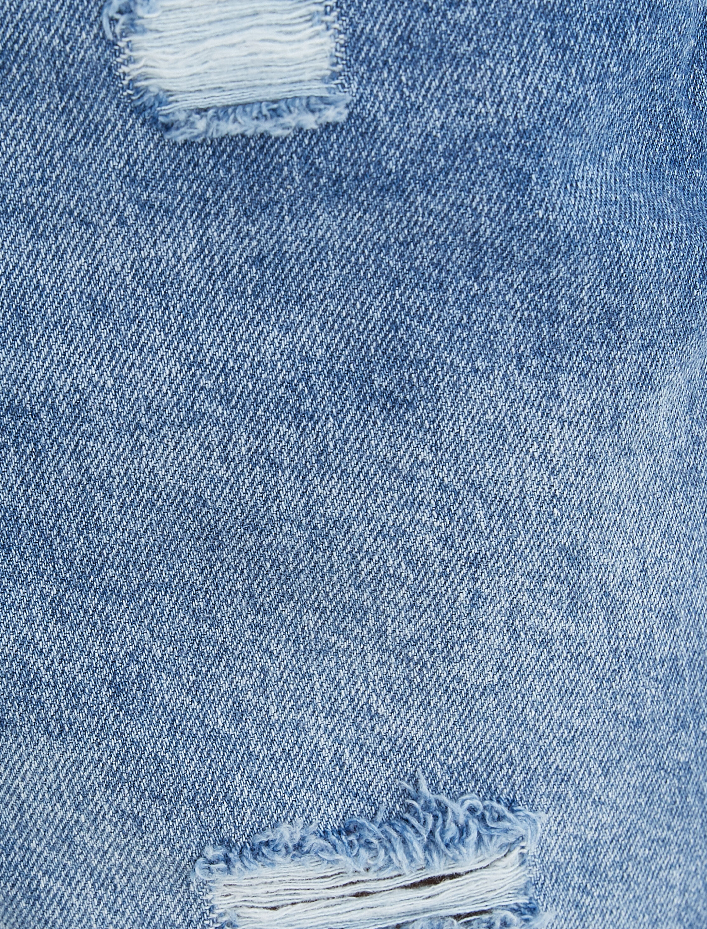   Yırtık Kot Şort Bermuda Düğmeli Cep Detaylı