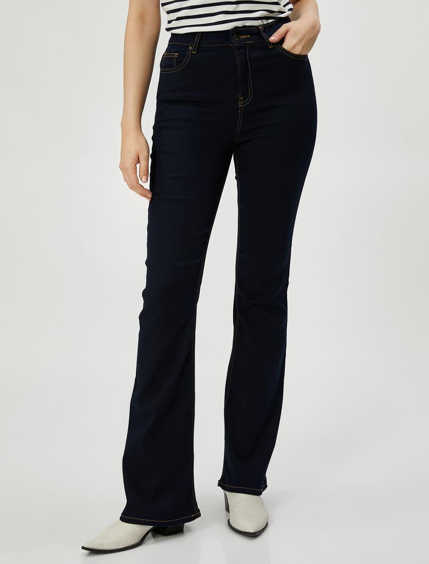   İspanyol Kot Pantolon Normal Bel - Flare Jean