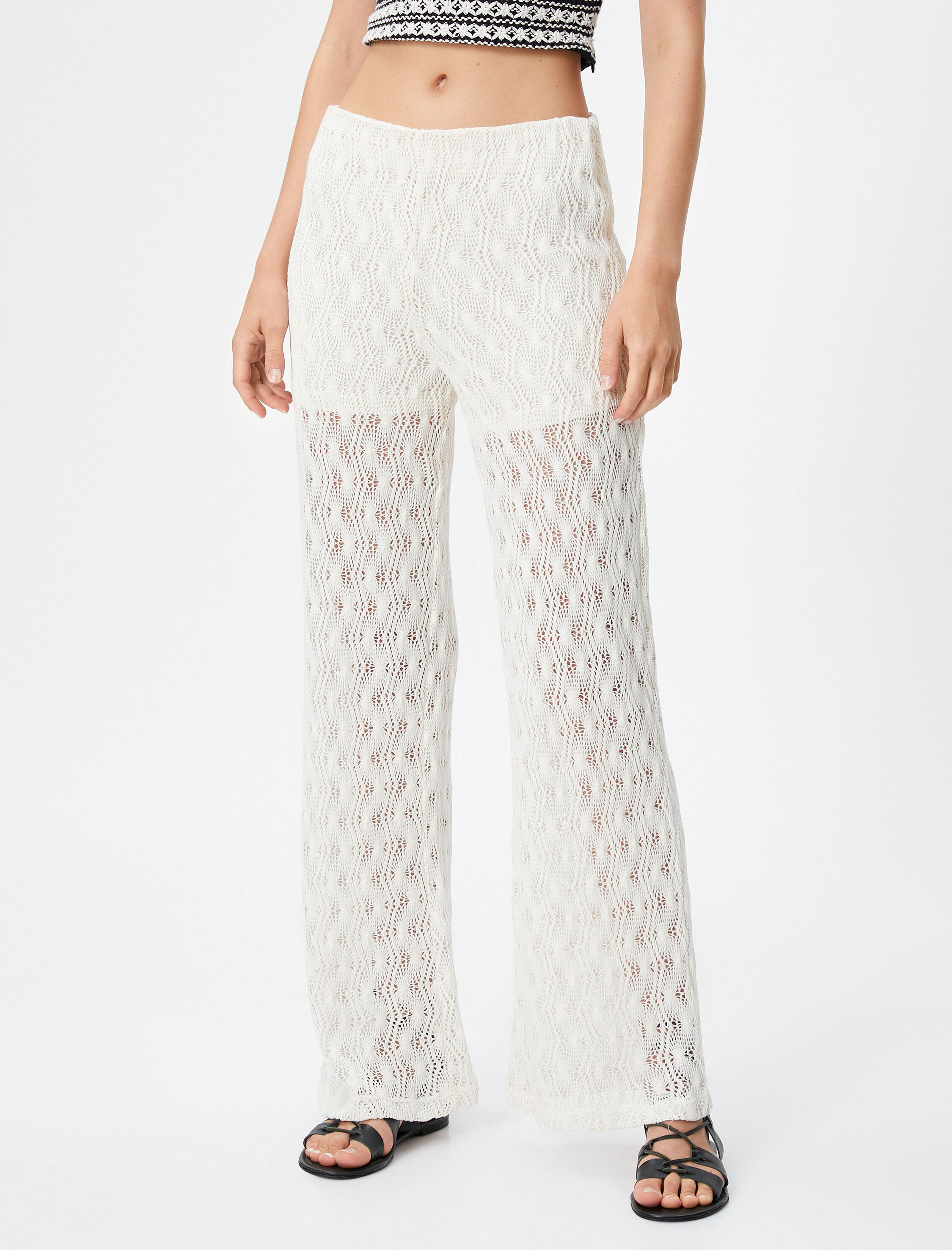   Ajurlu Kroşe İspanyol Paça Pantolon