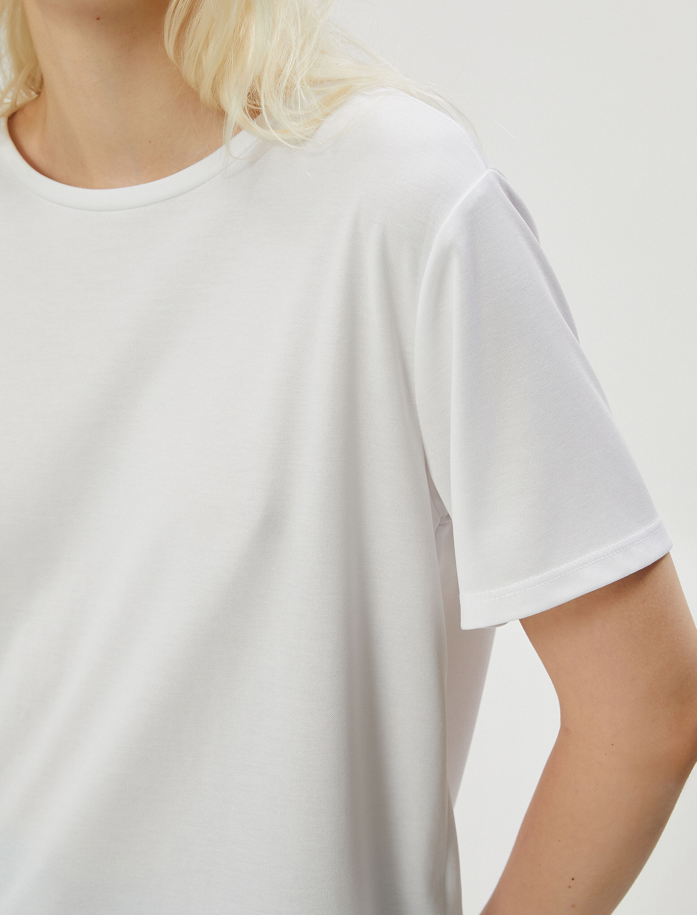   Basic Tişört Kısa Kollu Bisiklet Yaka Modal Karışımlı