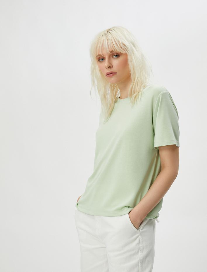  Basic Tişört Kısa Kollu Bisiklet Yaka Modal Karışımlı