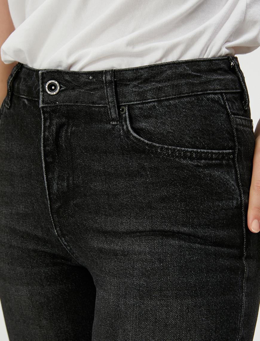   Yüksek Bel Kot Pantolon Hafif Daralan Paça - Eve Slim Jeans