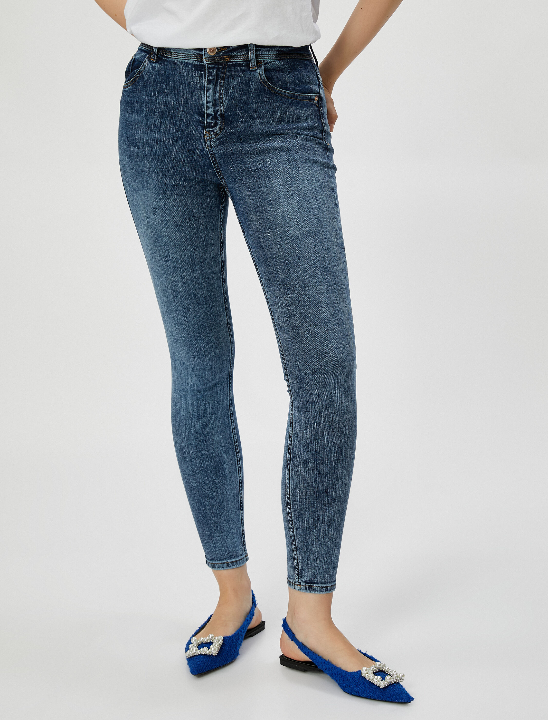 Yüksek Bel Kot Pantolon Dar Paça - Carmen Jeans