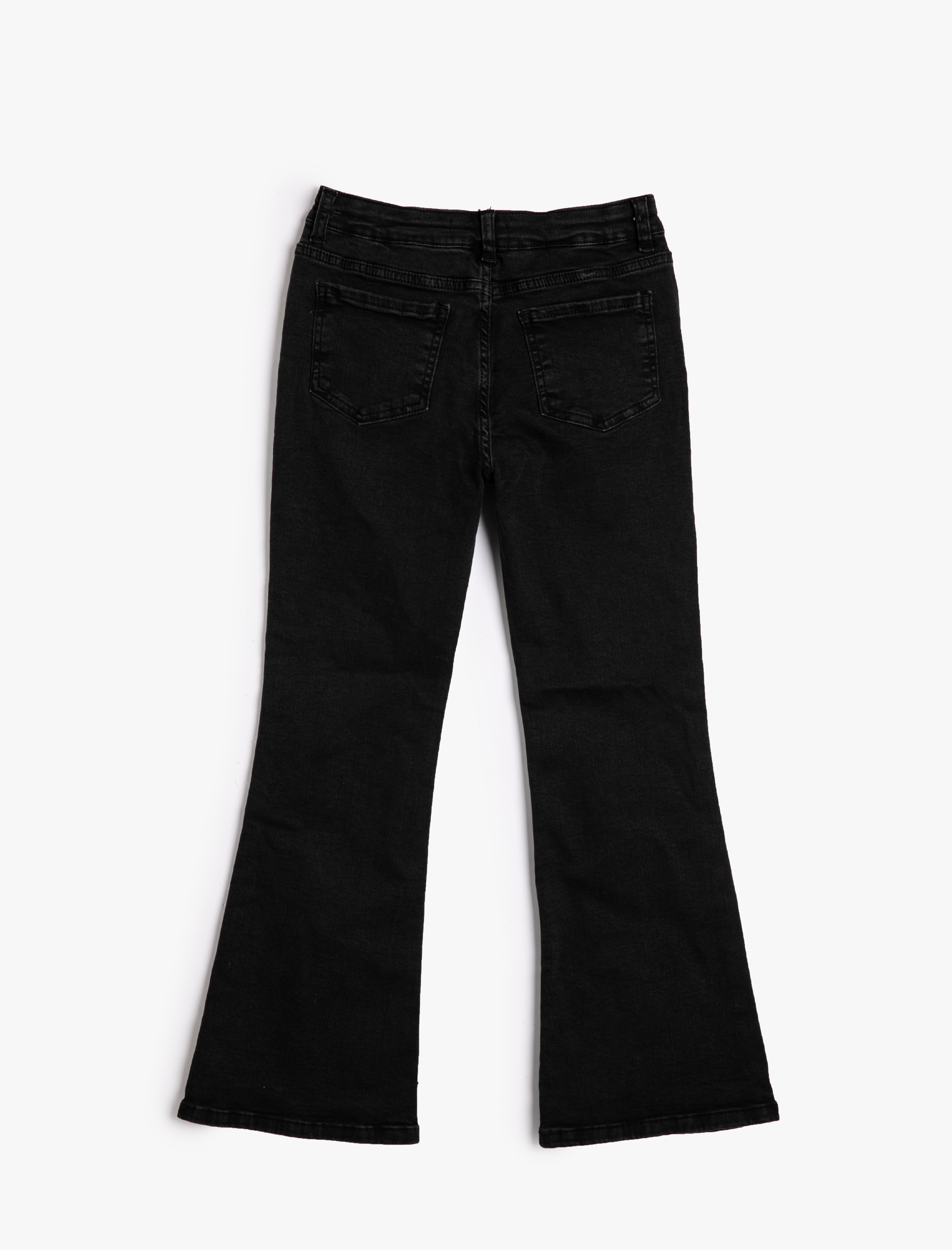  Kız Çocuk İspanyol Paça Kot Pantolon Cepli Normal Bel - Flare Jean