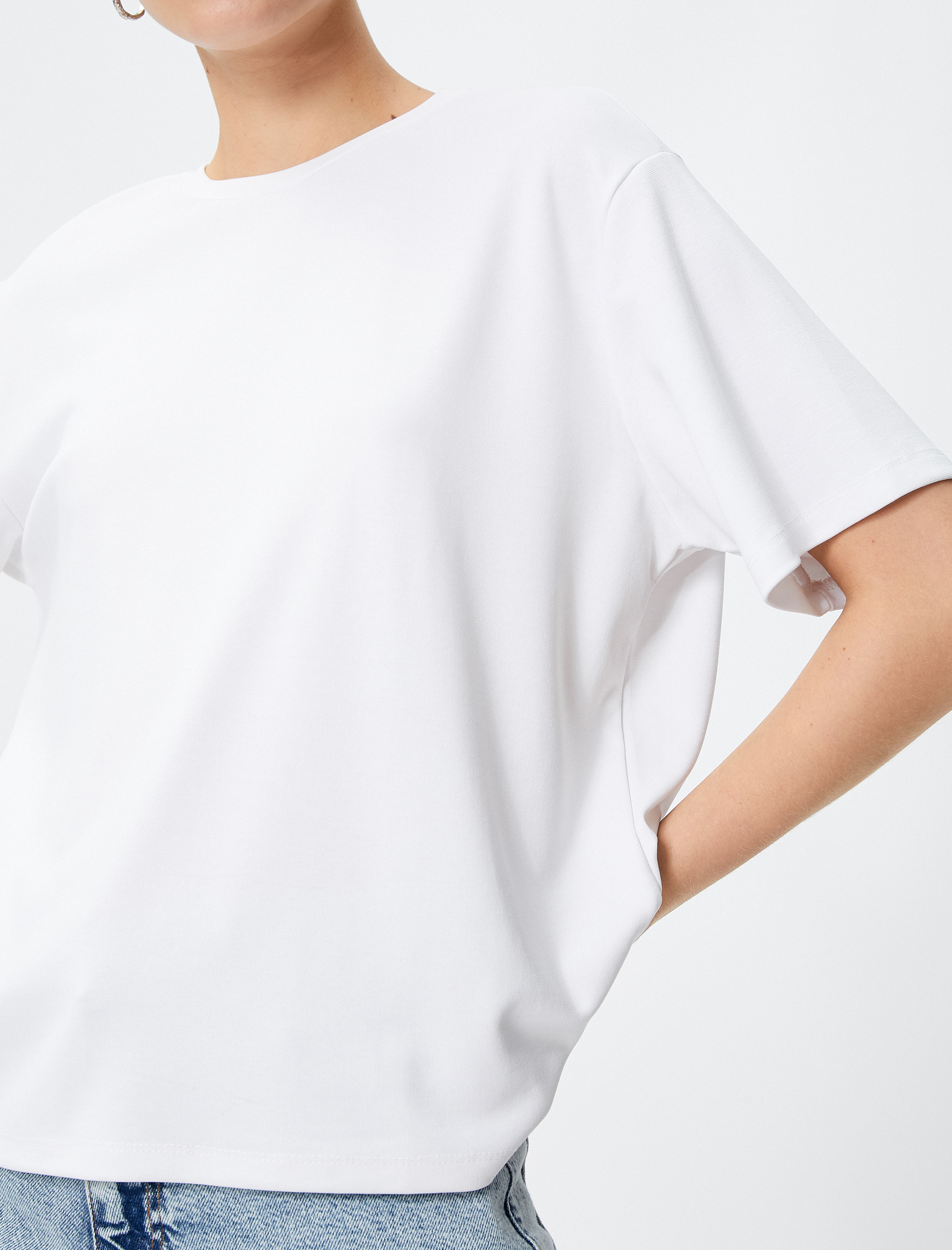   Basic Tişört Kısa Kollu Bisiklet Yaka Modal Karışımlı