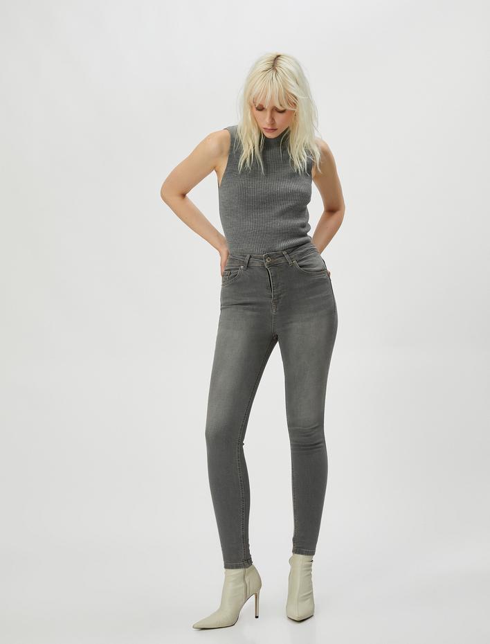  Yüksek Bel Kot Pantolon Dar Paça - Carmen Jeans