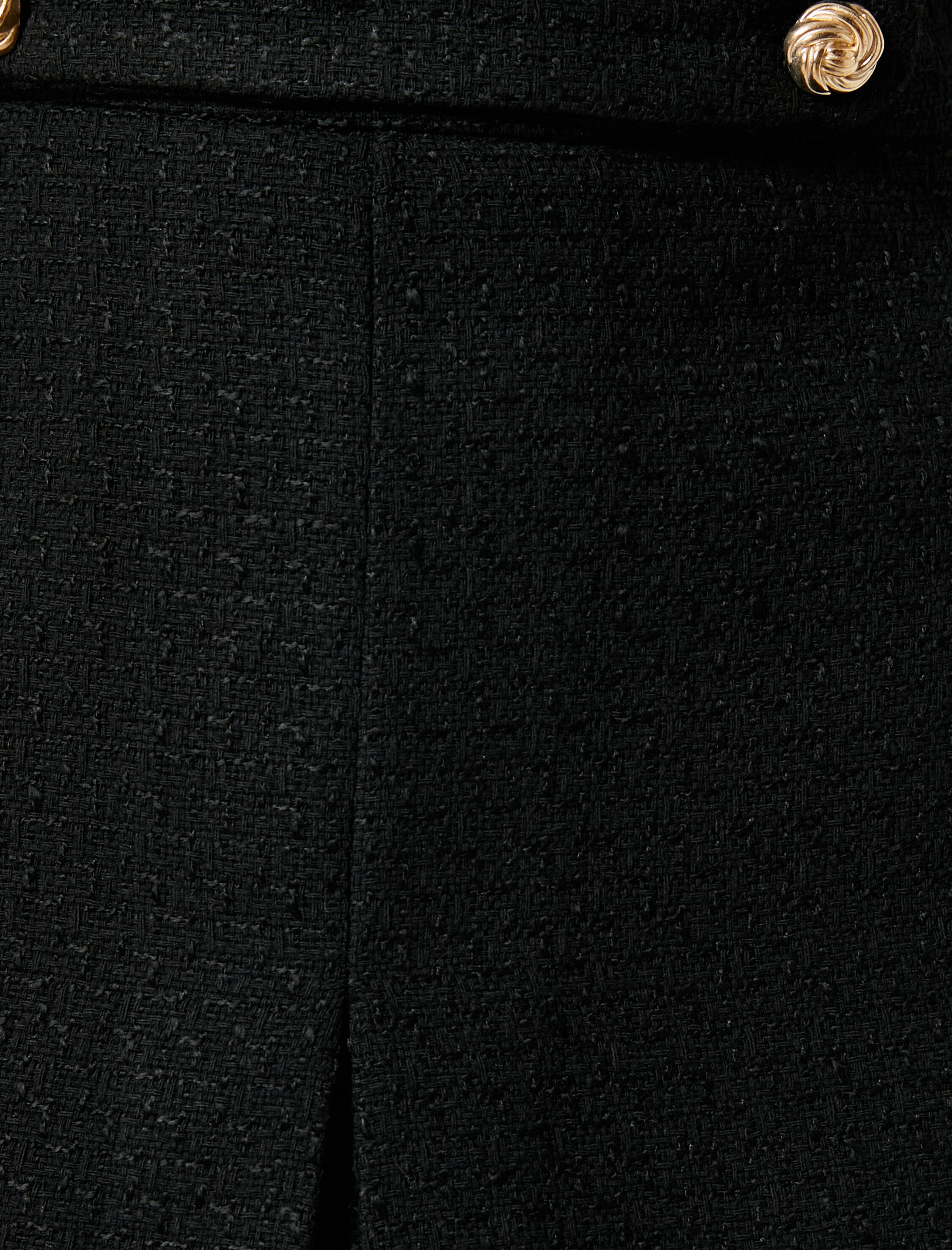   Tüvit Mini Etek Gold Düğme Detaylı Pliseli