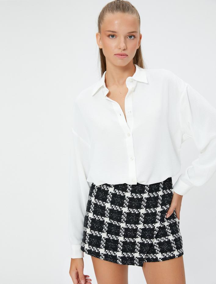  Gömlek Uzun Dökümlü Kol Klasik Yaka Rahat Kesim