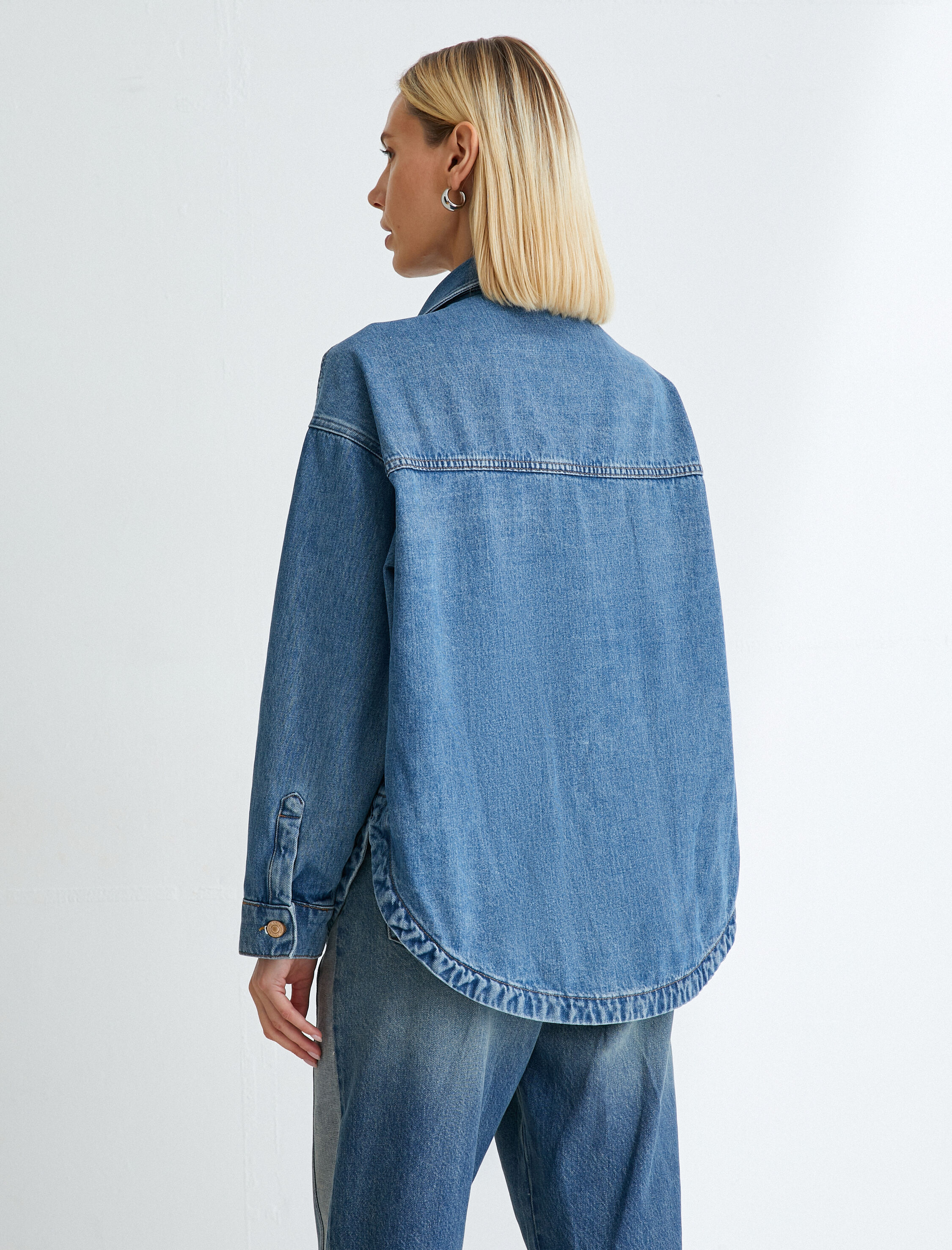 Kot Ceket Cep Detaylı Çıtçıt Kapama Pamuklu