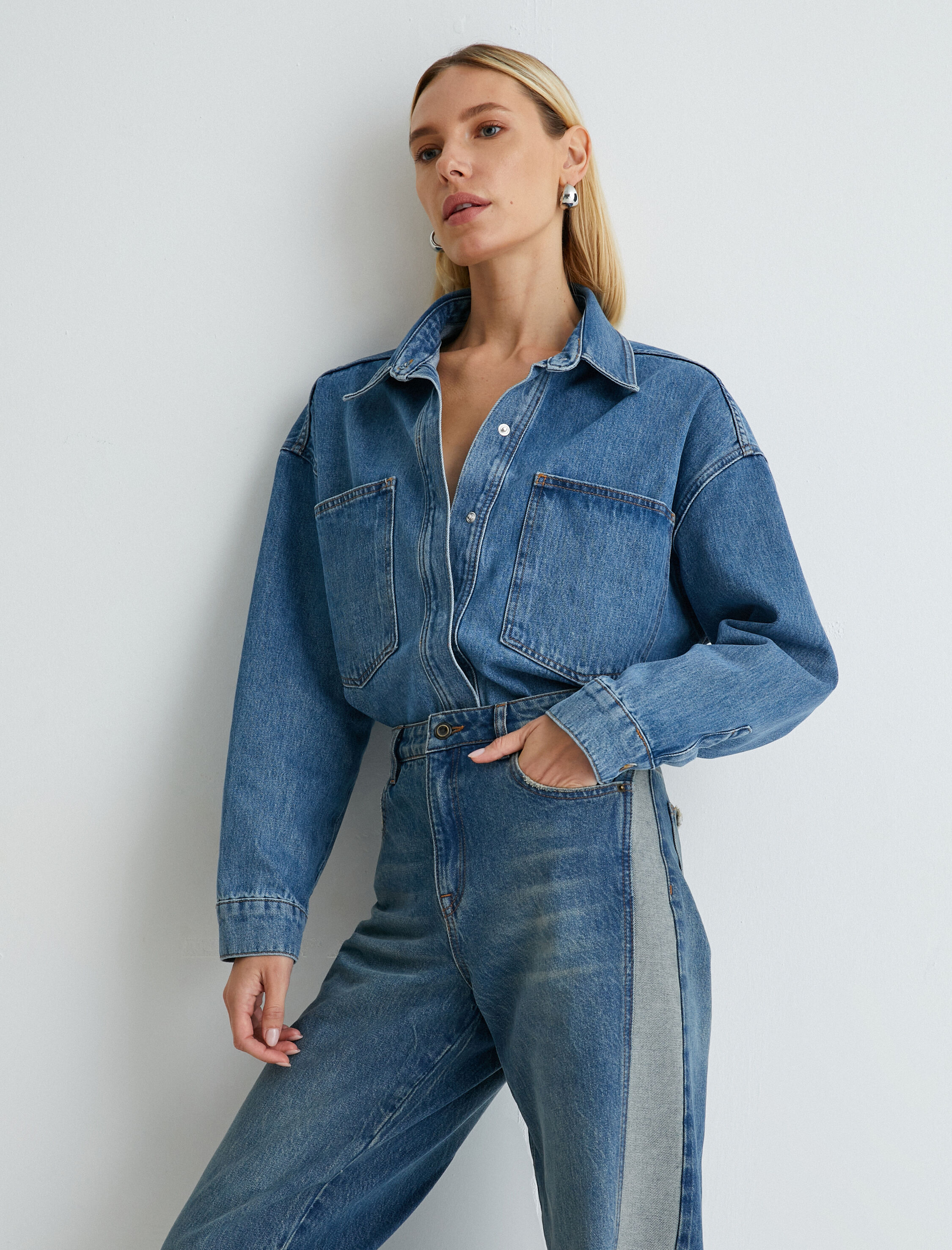 Kot Ceket Cep Detaylı Çıtçıt Kapama Pamuklu