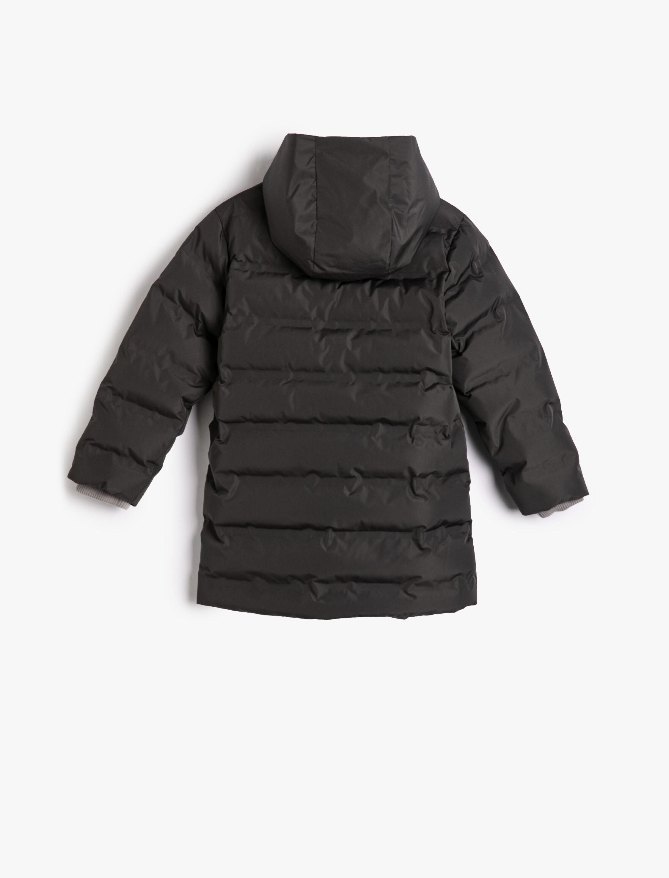  Erkek Çocuk Uzun Şişme Mont İçi Polar Astarlı Kapitone Kapşonlu Rüzgar Kapaklı
