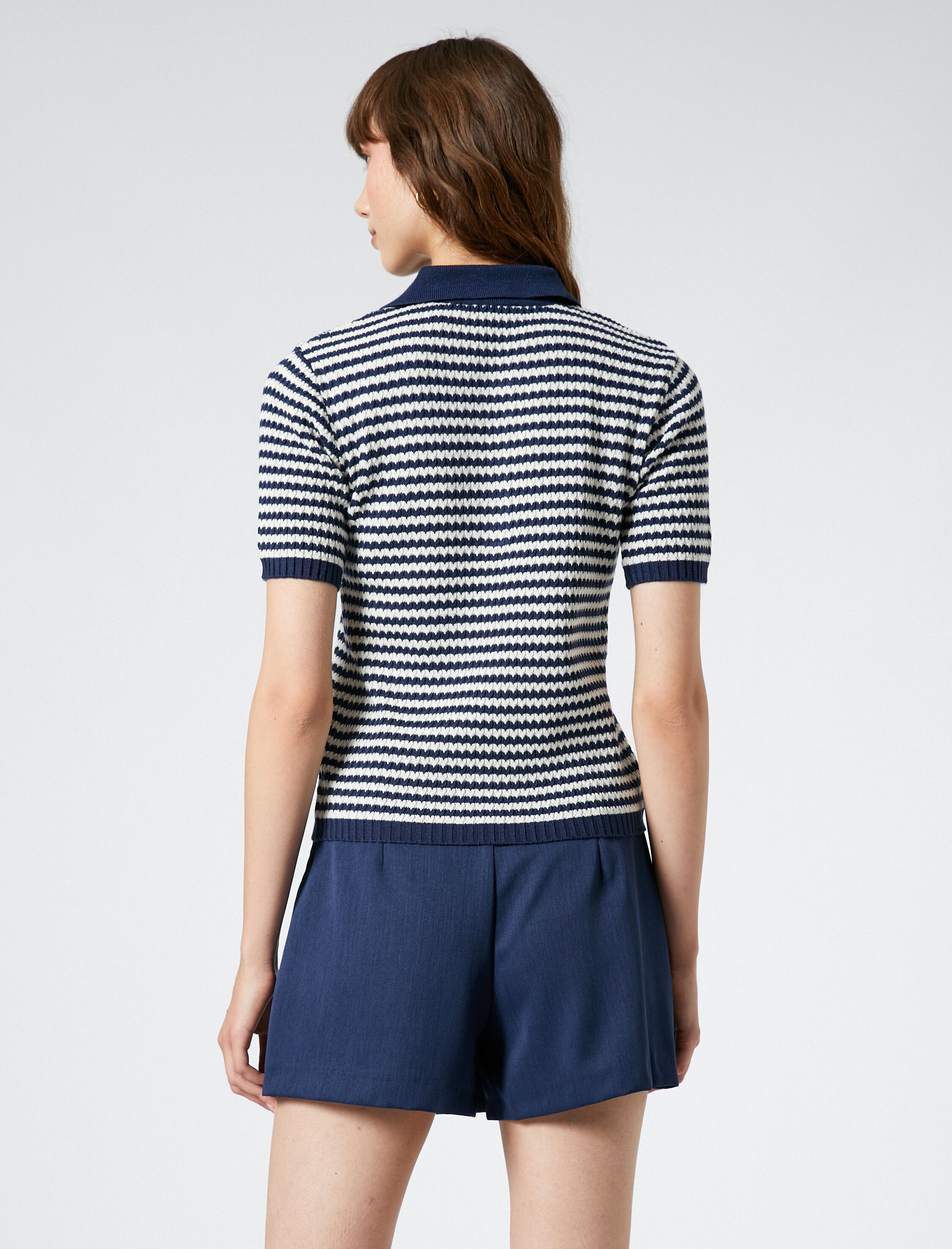   Triko Kazak Kısa Kollu Polo Yaka Düğmeli Kaşmir Dokulu