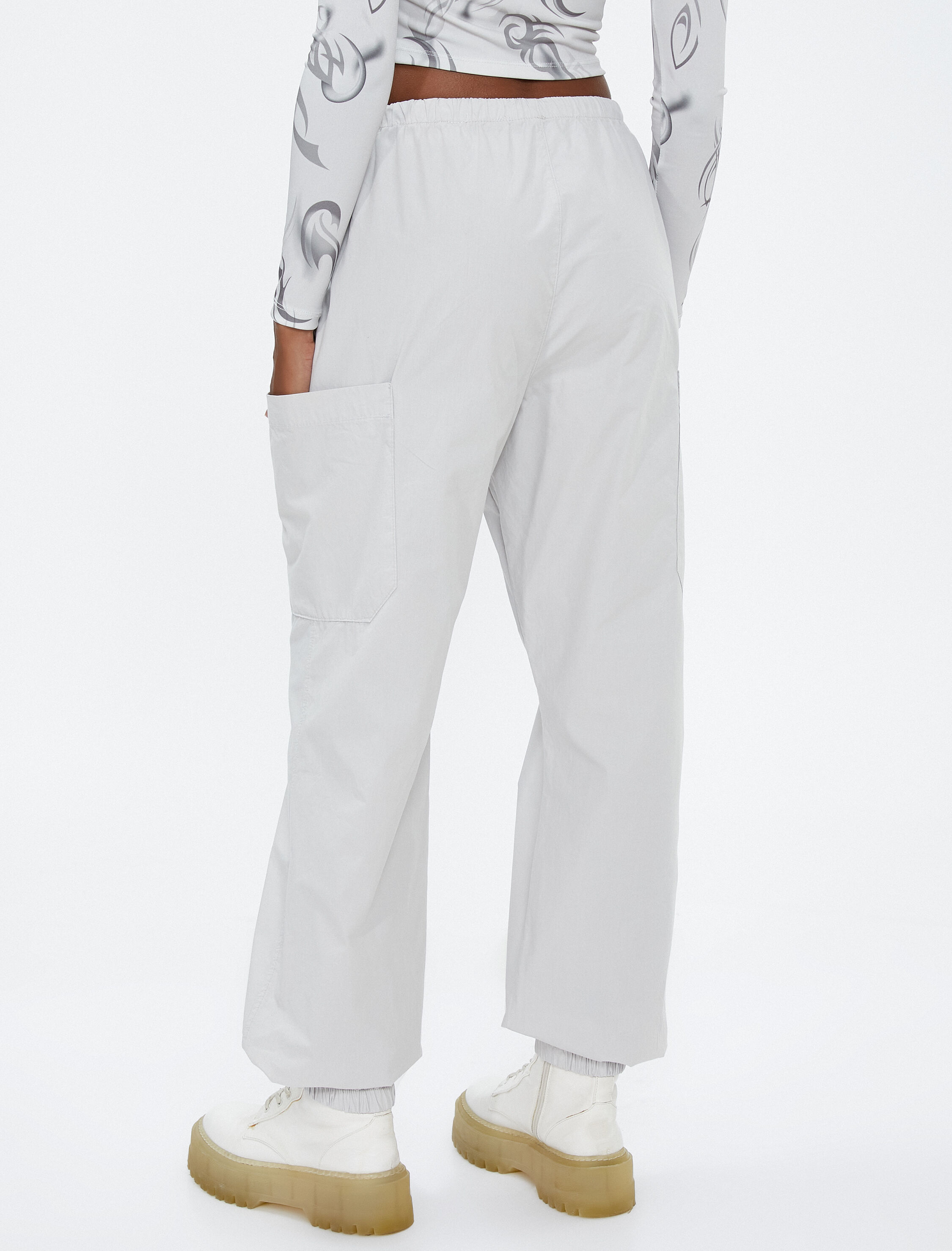   Paraşüt Pantolon Cep Detaylı Lastikli Stoperli Pamuklu