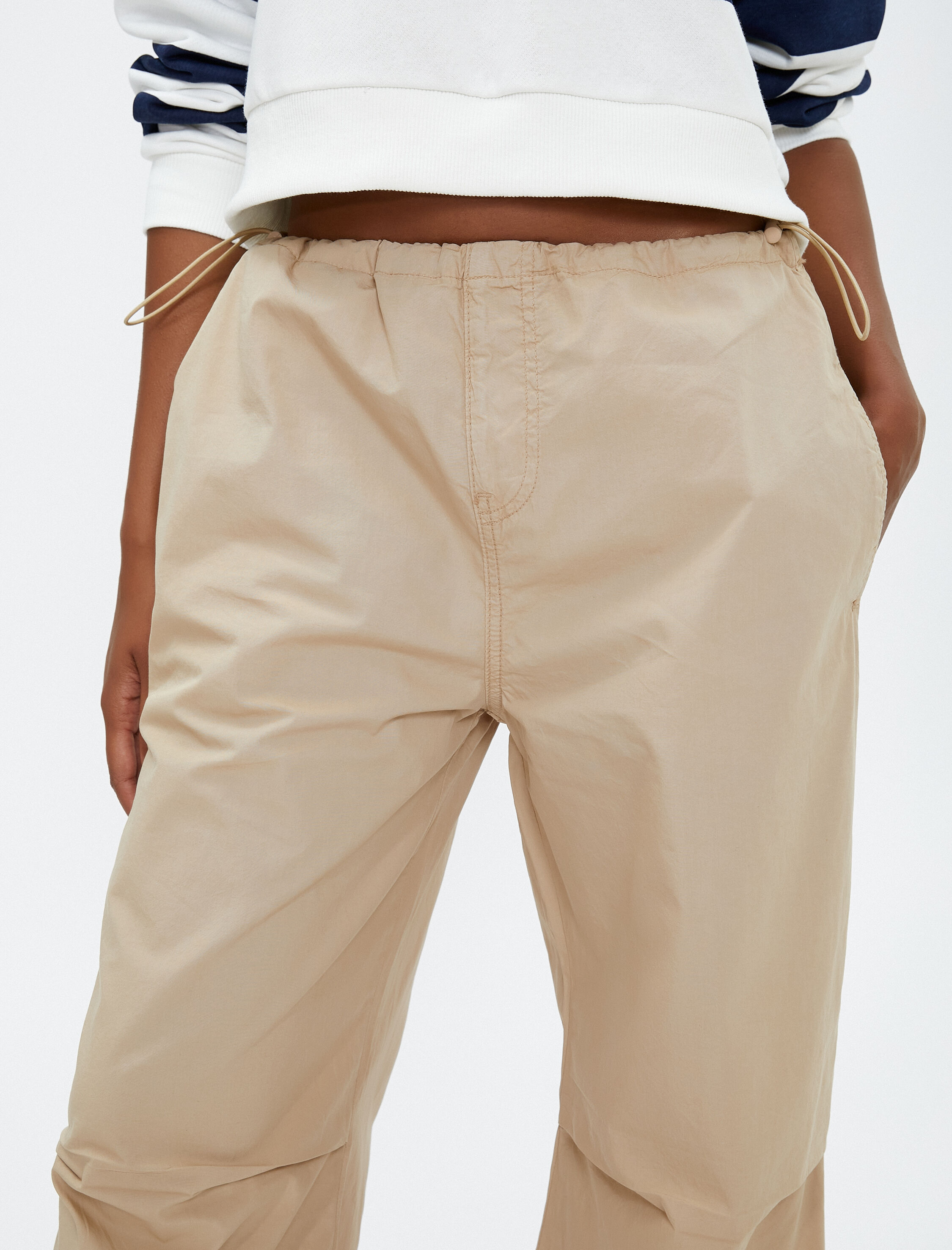   Paraşüt Pantolon Cep Detaylı Lastikli Stoperli Pamuklu