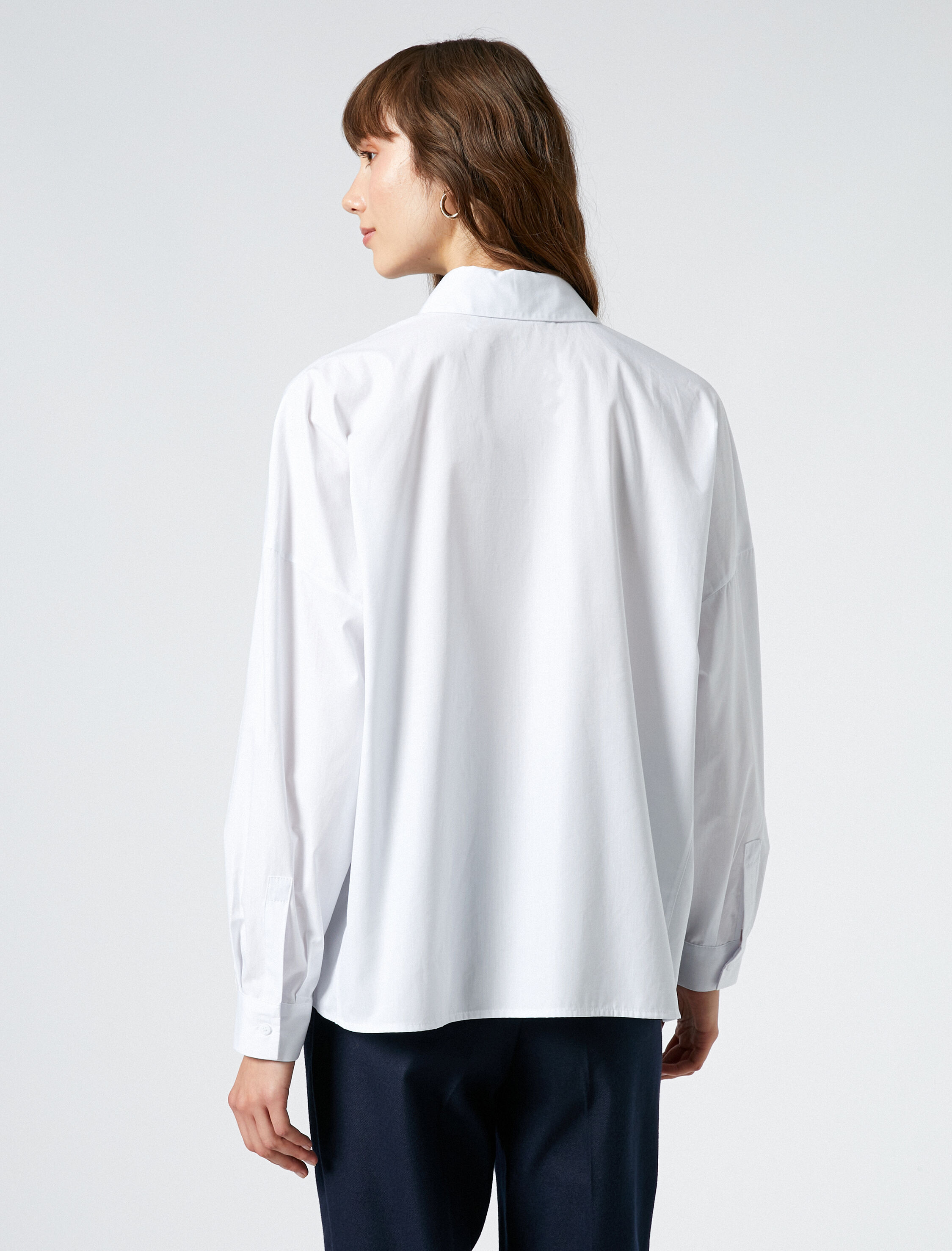   Basic Gömlek Uzun Kollu Düğmeli Cep Detaylı Pamuklu