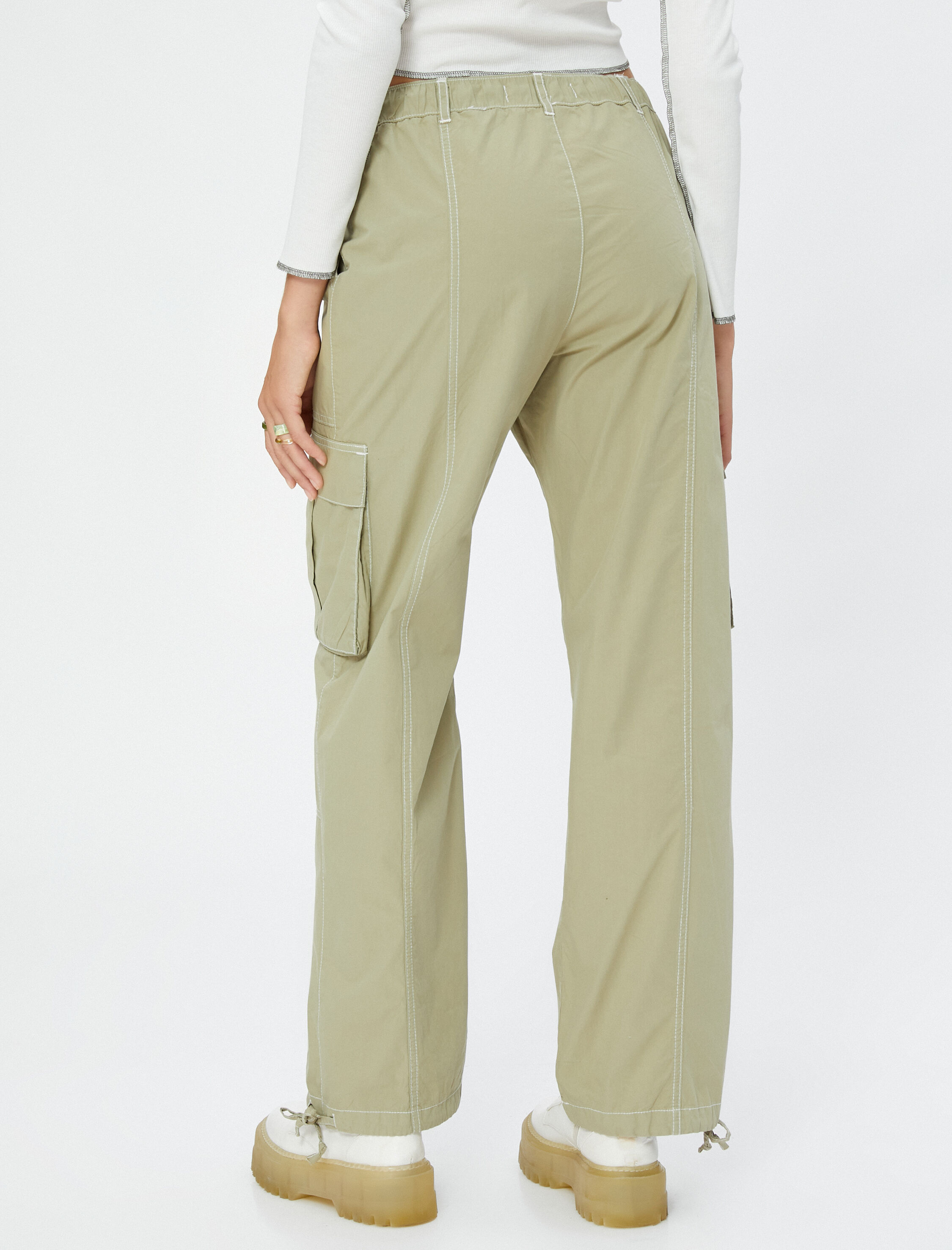   Kargo Paraşüt Pantolon Cep Detaylı Beli Bağcıklı