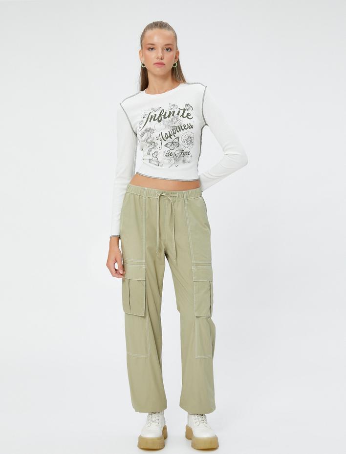  Kargo Paraşüt Pantolon Cep Detaylı Beli Bağcıklı