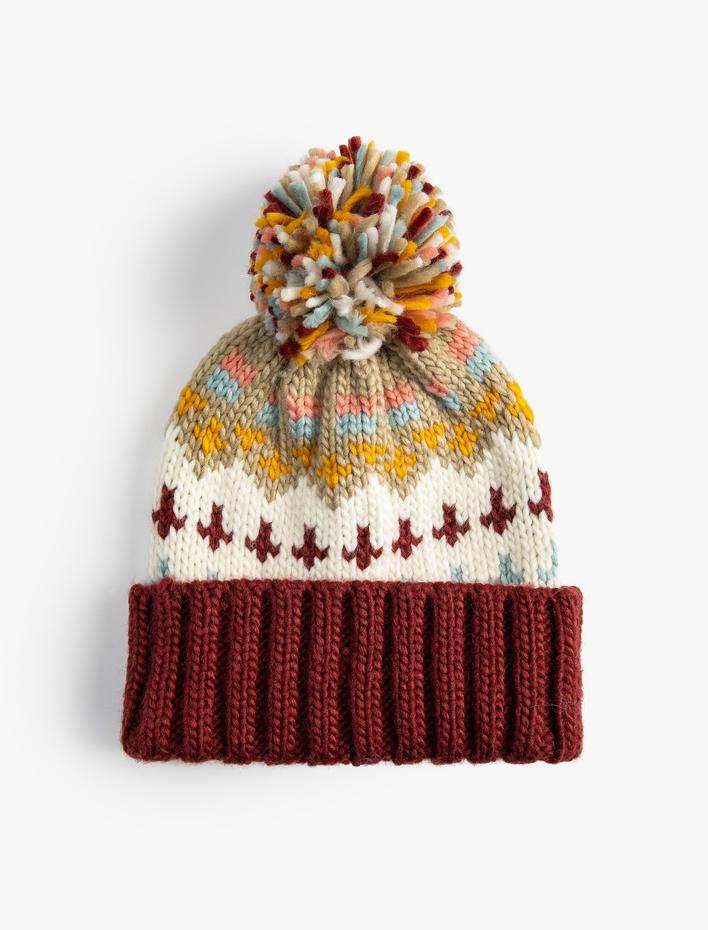 Kadın Örgü Bere Peluş Ponponlu