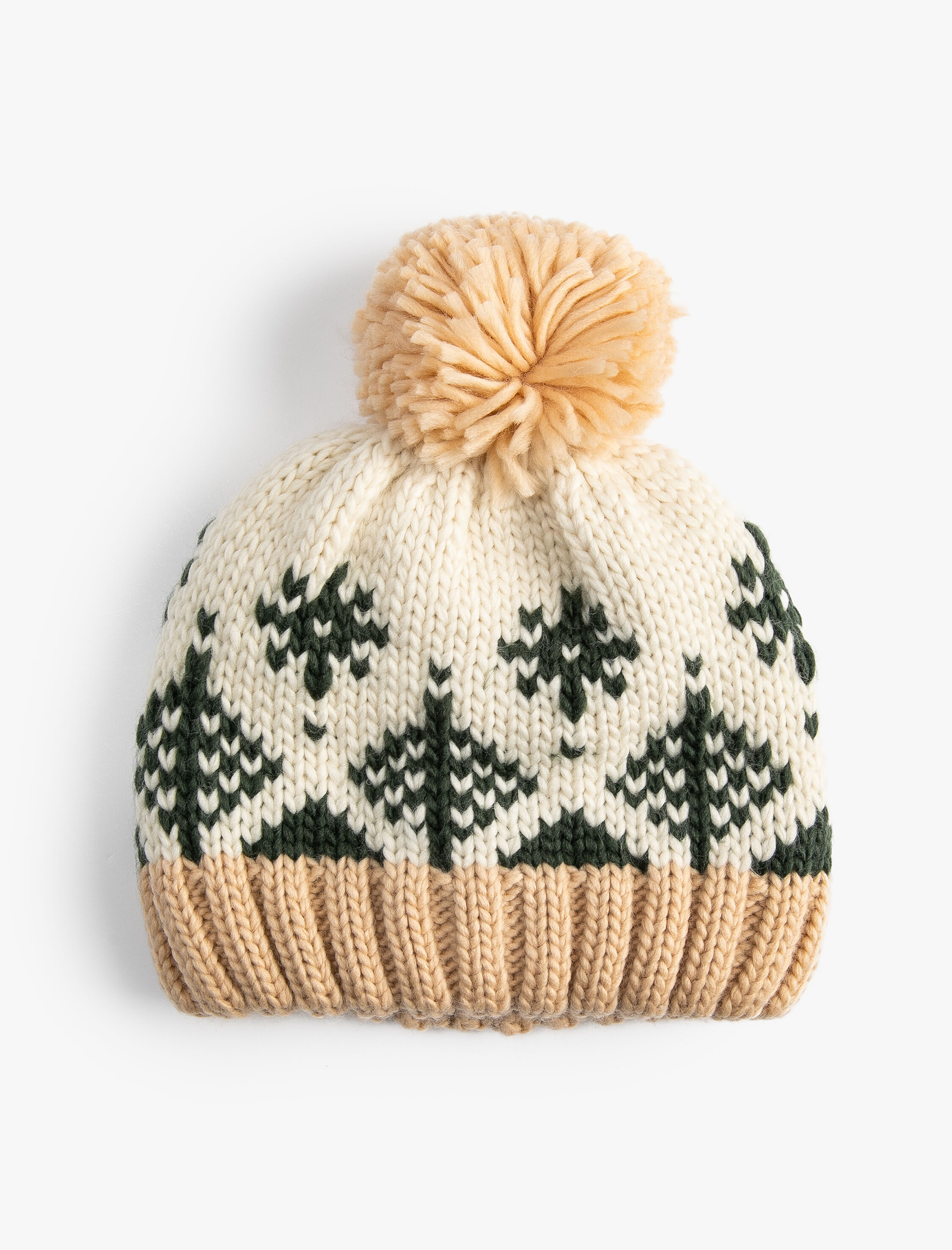  Kadın Örgü Bere Ponponlu Desenli