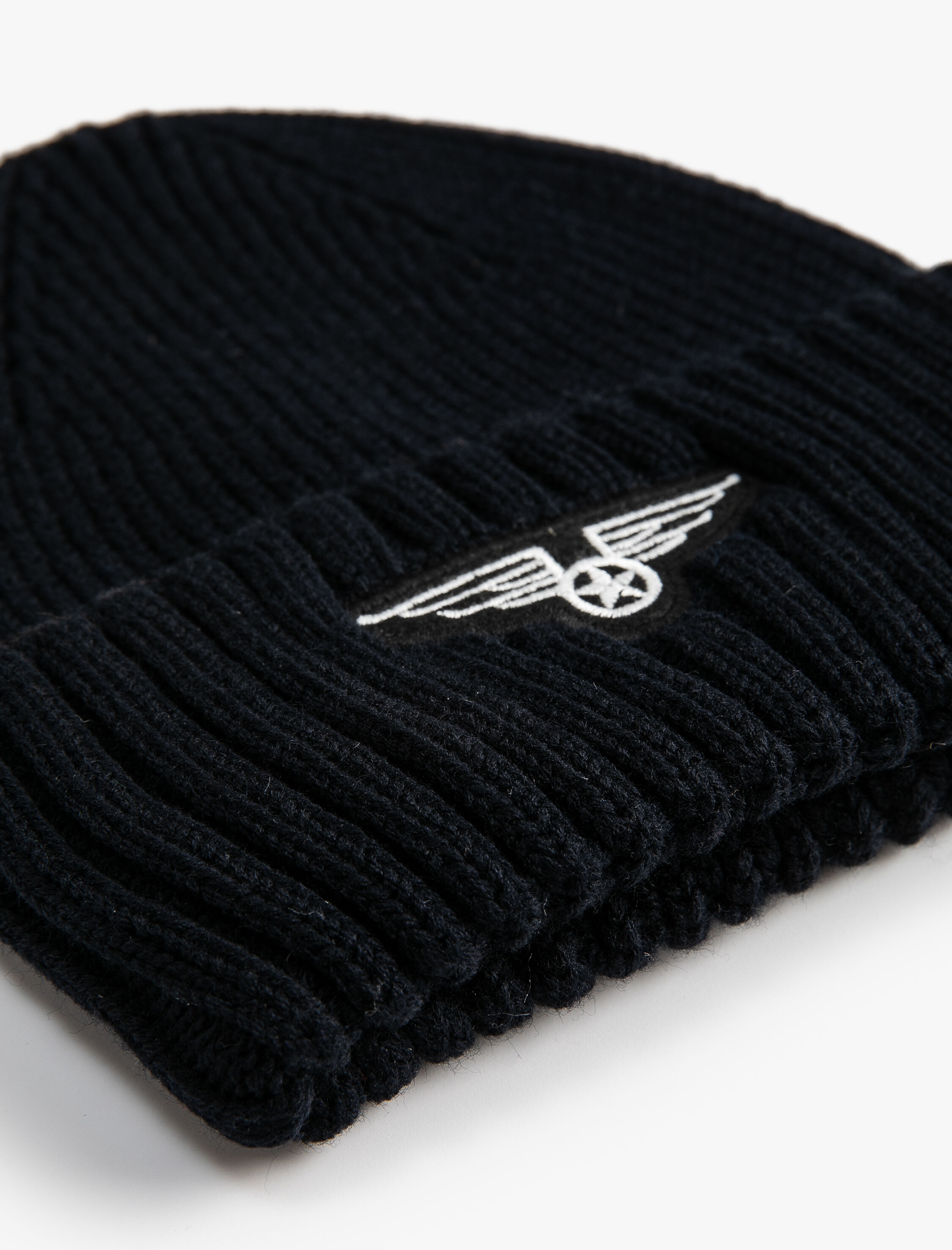  Erkek Örgü Bere Etiket Baskılı Katlamalı