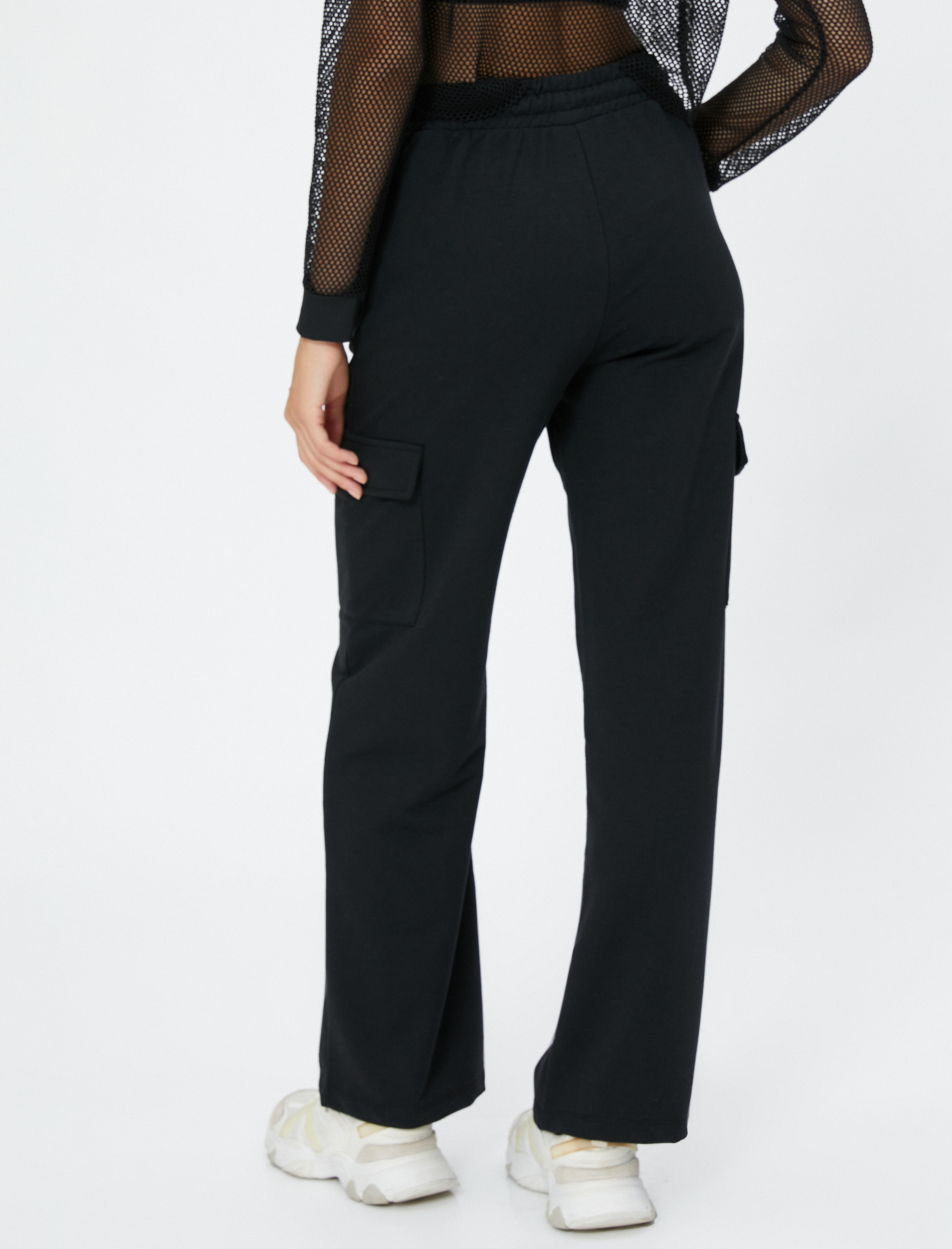   Eşofman Altı Beli Bağcıklı Kargo Cepli Düz Paça