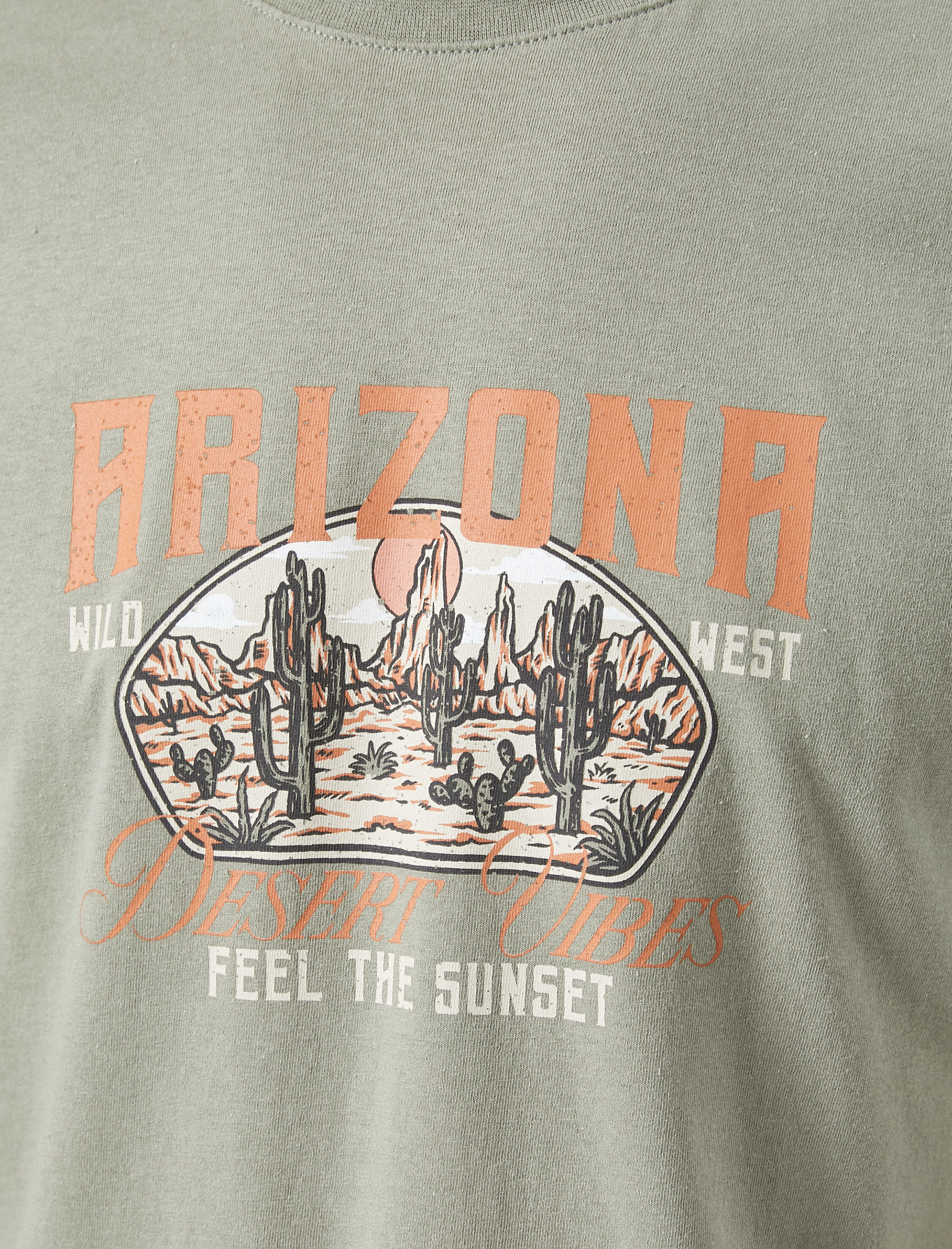   Baskılı Tişört Bisiklet Yaka Kısa Kollu Pamuklu