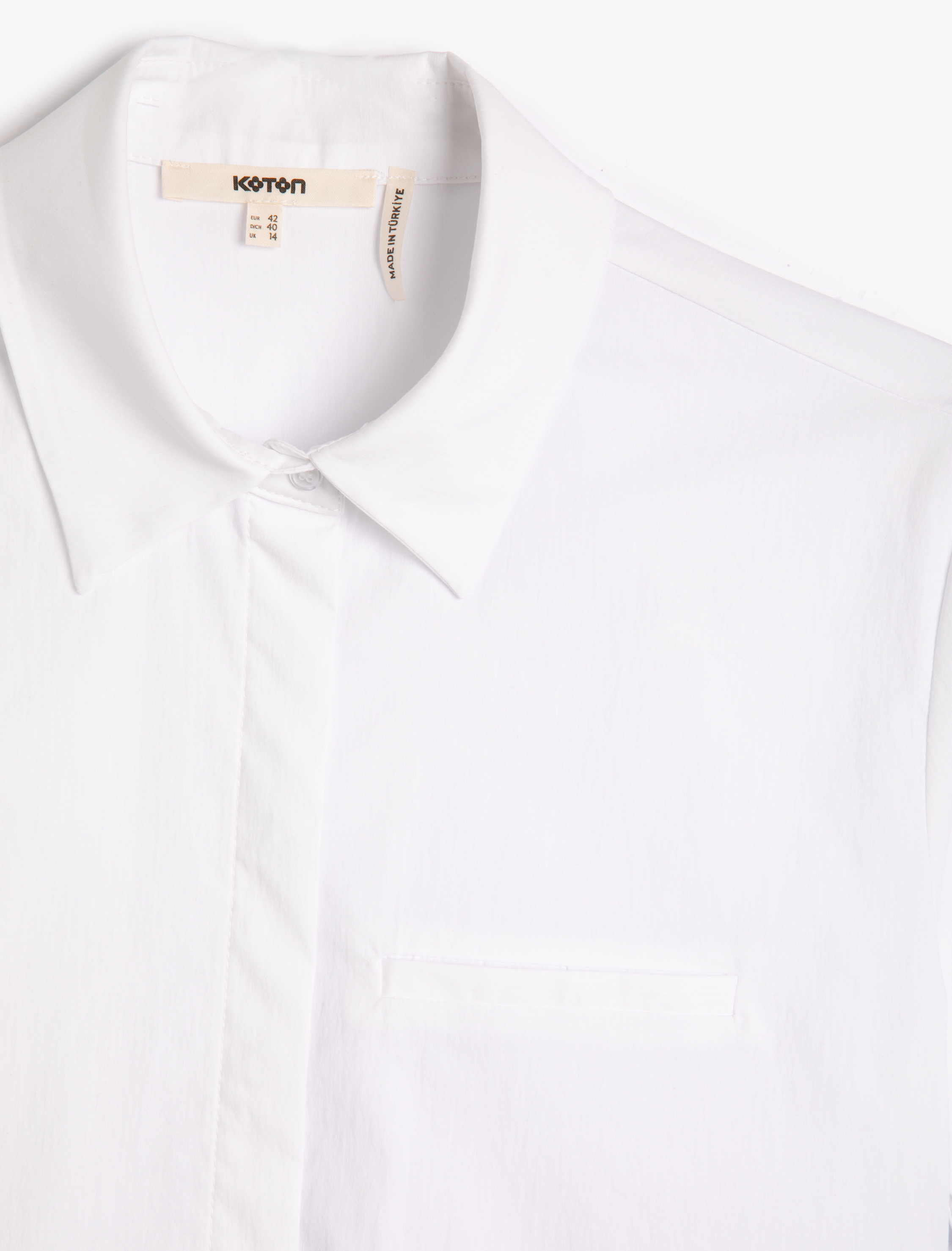   Crop Kısa Kollu Gömlek Düğmeli Cep Detaylı