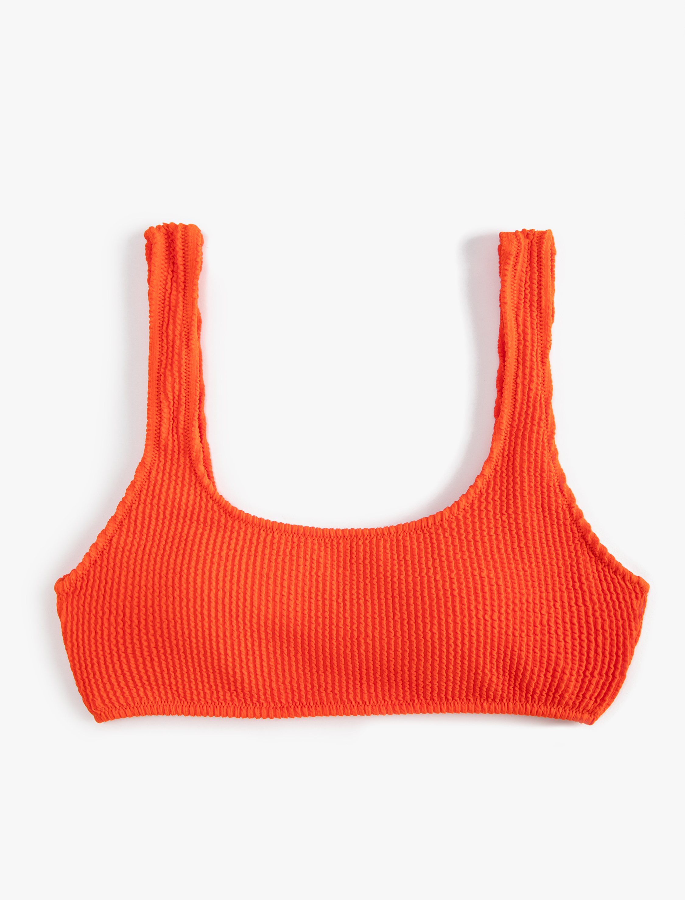   Dokulu Bikini Üstü U Yaka Kalın Askılı