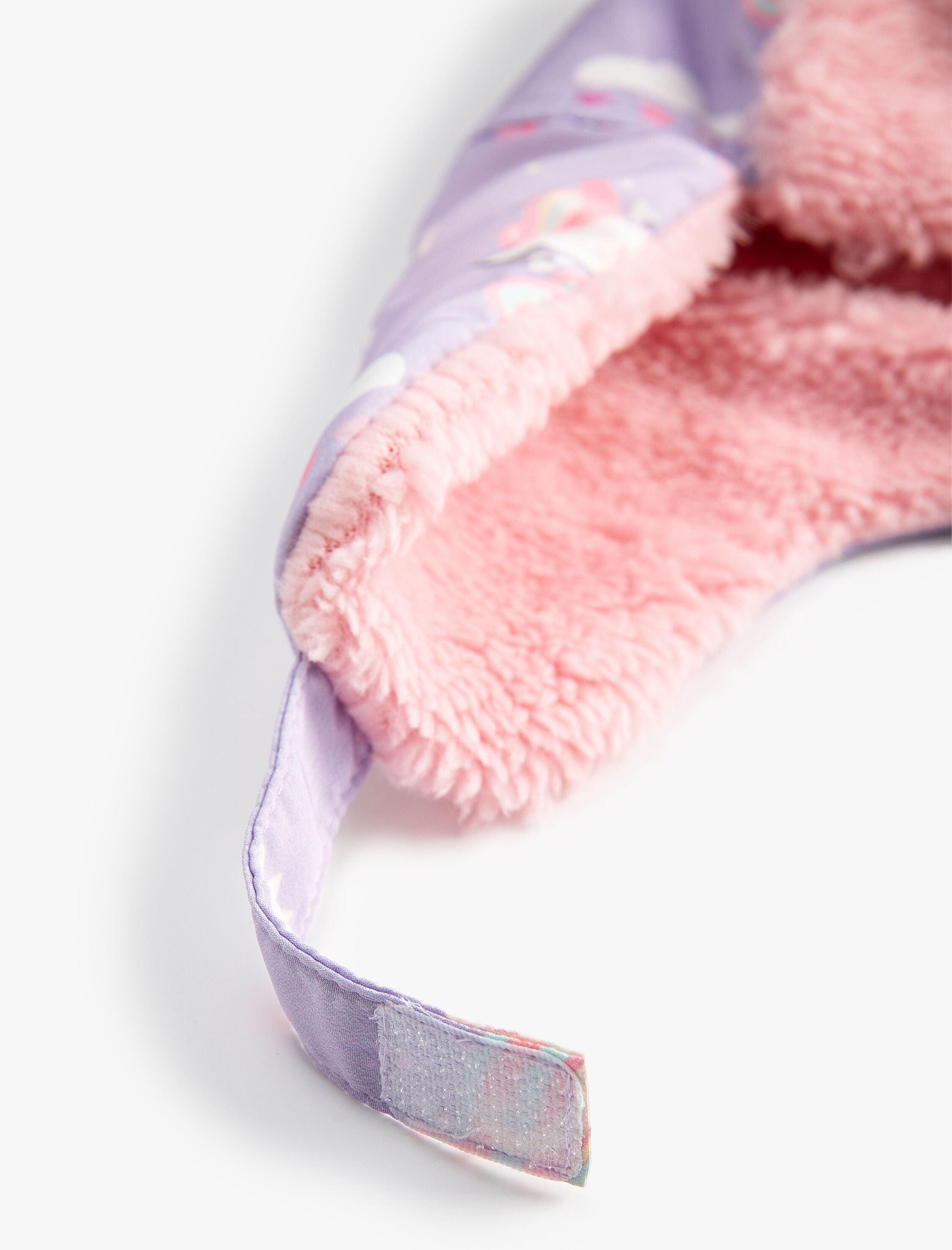  Kız Çocuk Kışlık Pilot Şapkası Çift Taraflı Unicorn Baskılı Su İtici