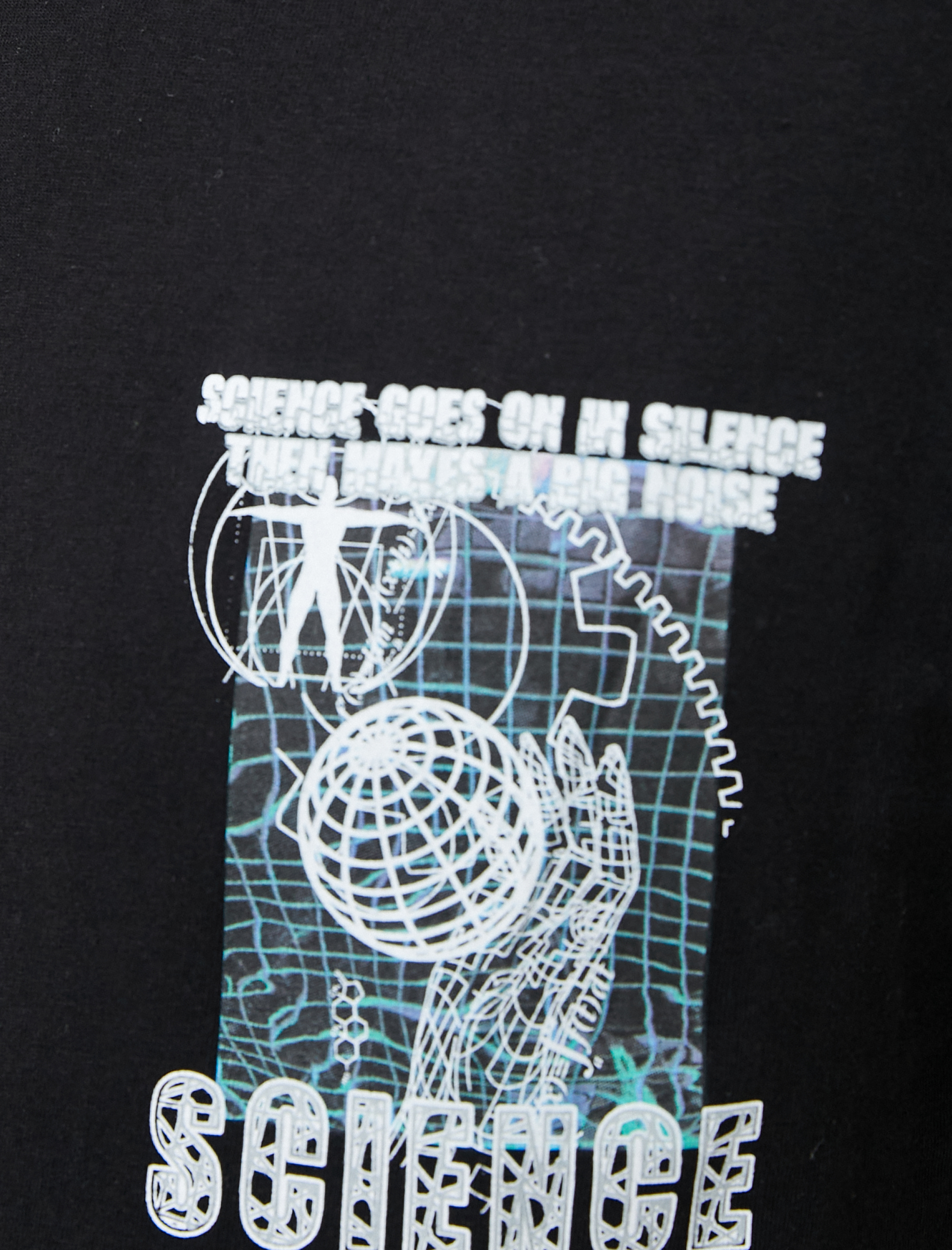   Slogan Baskılı Tişört Bisiklet Yaka Kısa Kollu Pamuklu