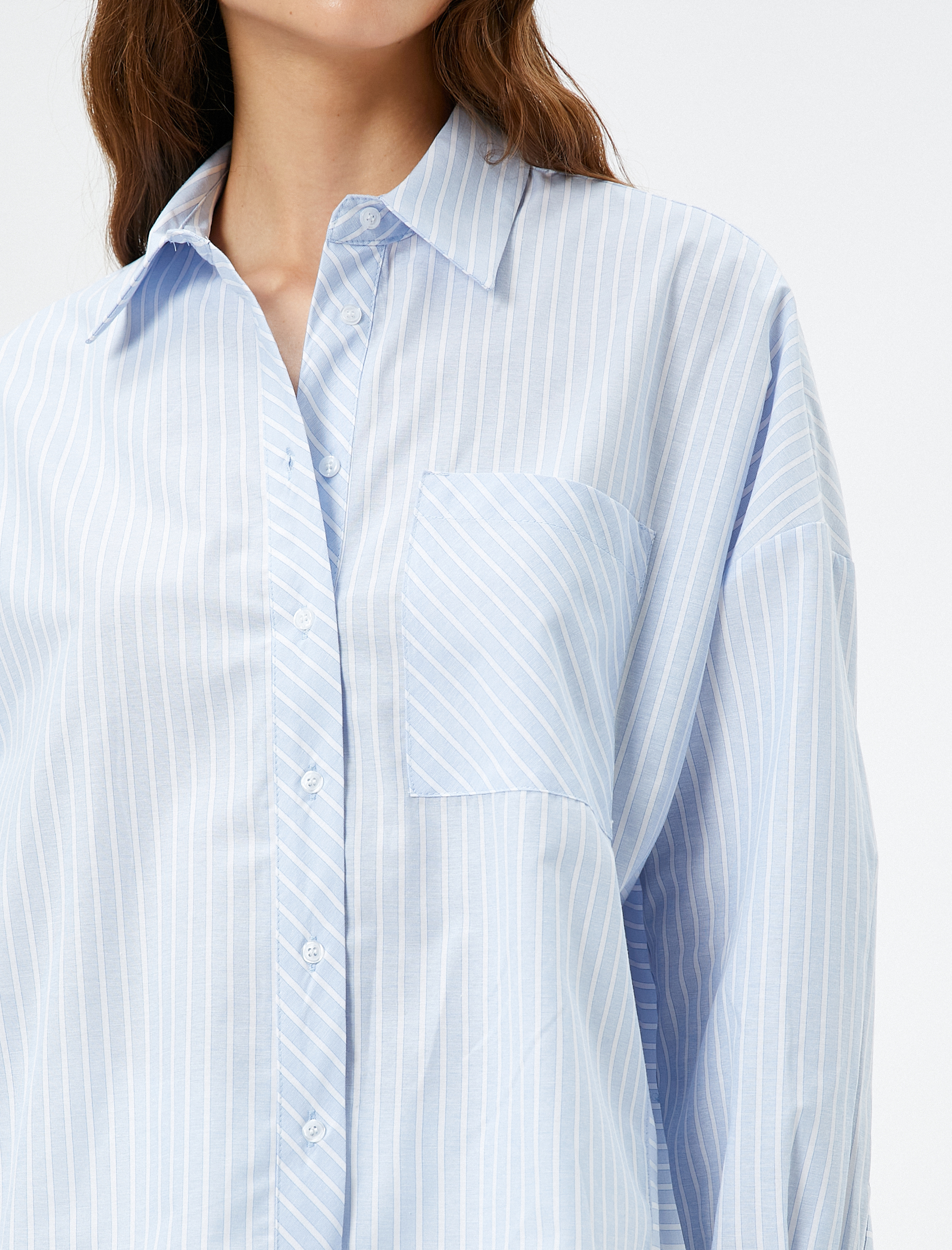   Basic Gömlek Uzun Kollu Düğmeli Cep Detaylı