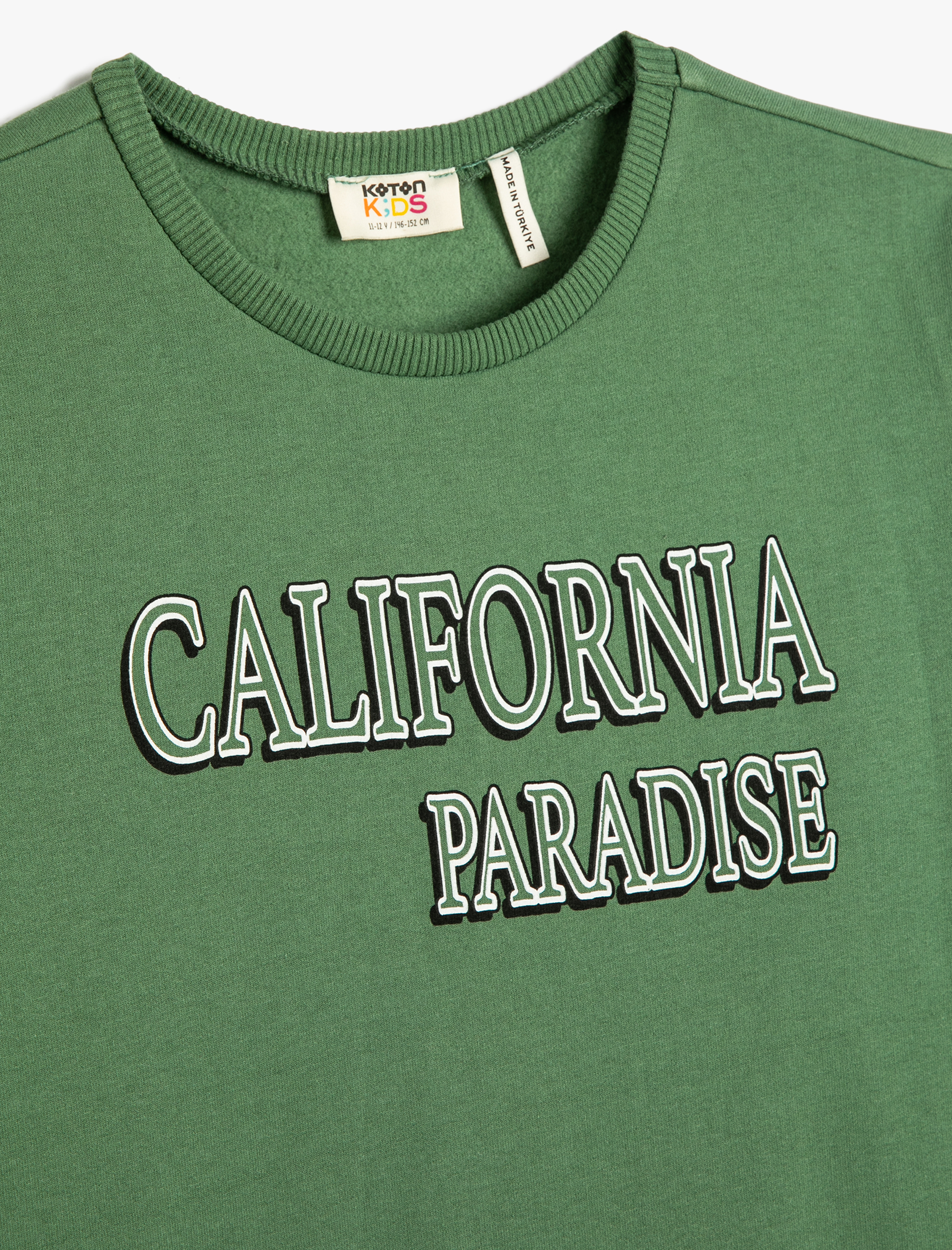  Erkek Çocuk Sweat California Baskılı Uzun Kollu Bisiklet Yaka