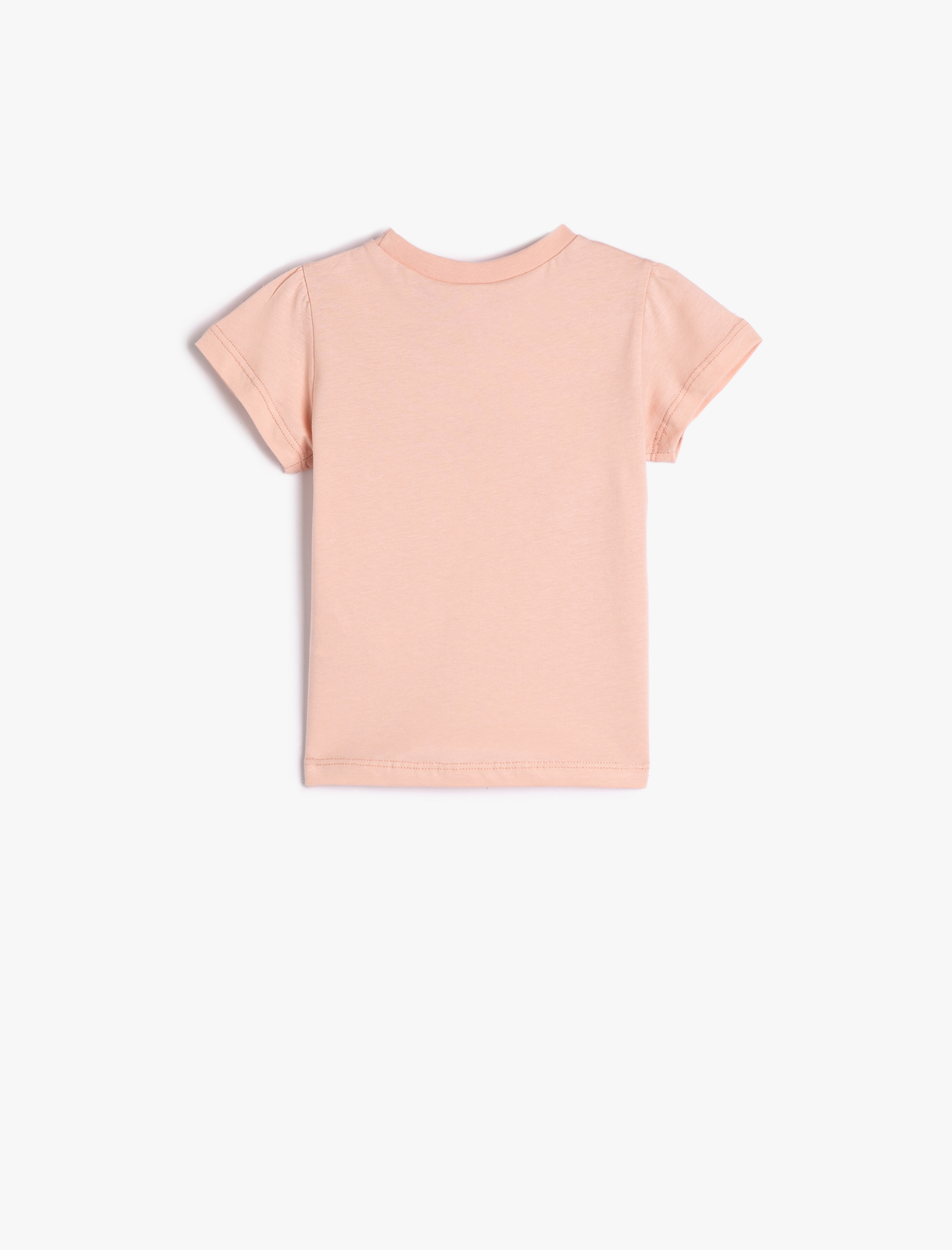  Kız Bebek Tişört Kısa Kollu Bisiklet Yaka Balina Baskılı Simli Pamuklu