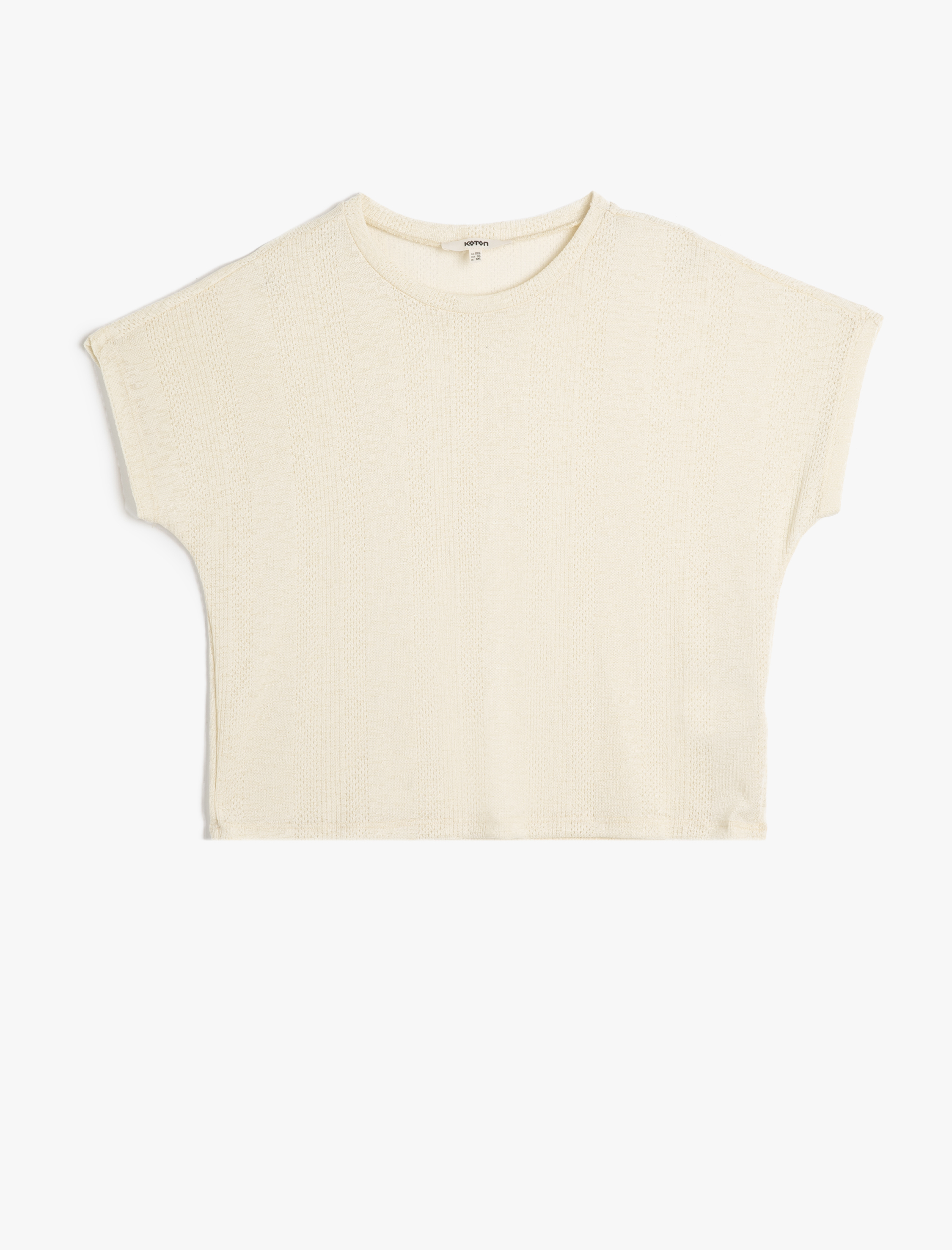   Crop Tişört Kısa Kollu Bisiklet Yaka