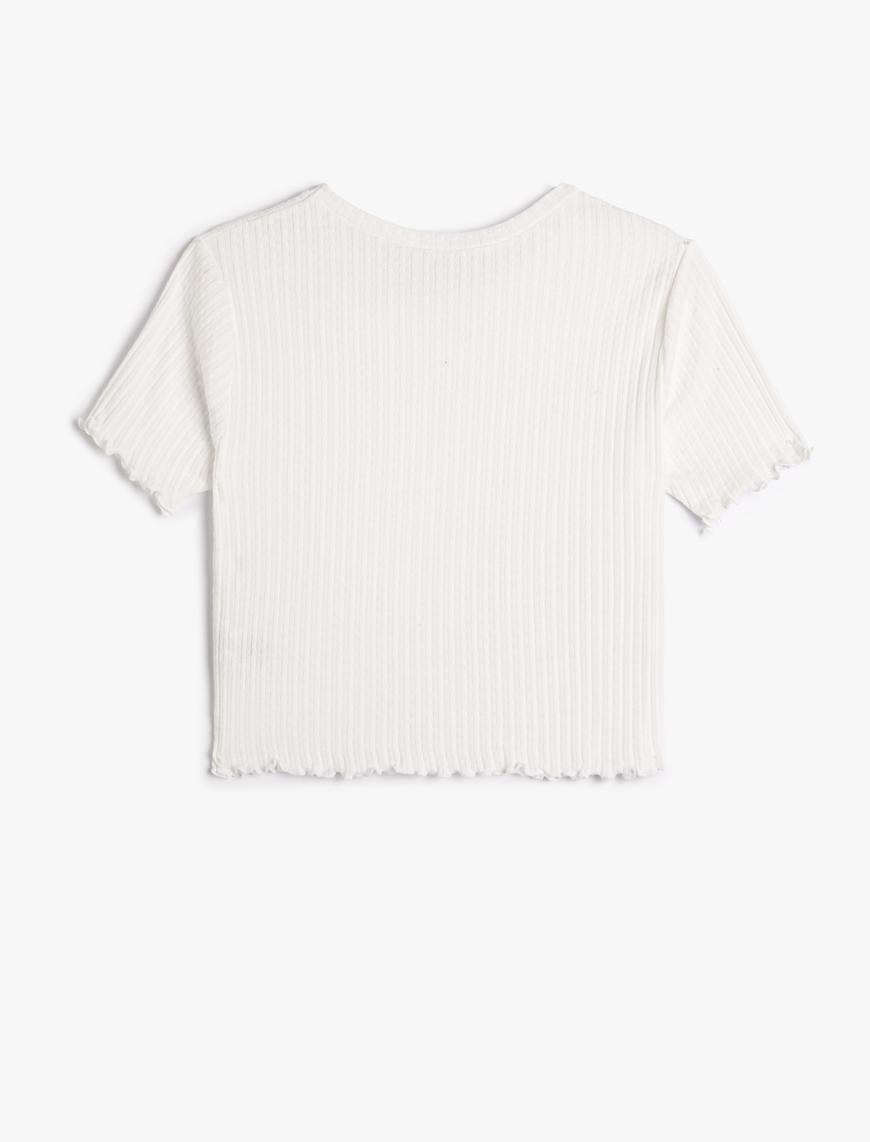   Crop Kaşkorse Tişört Bisiklet Yaka