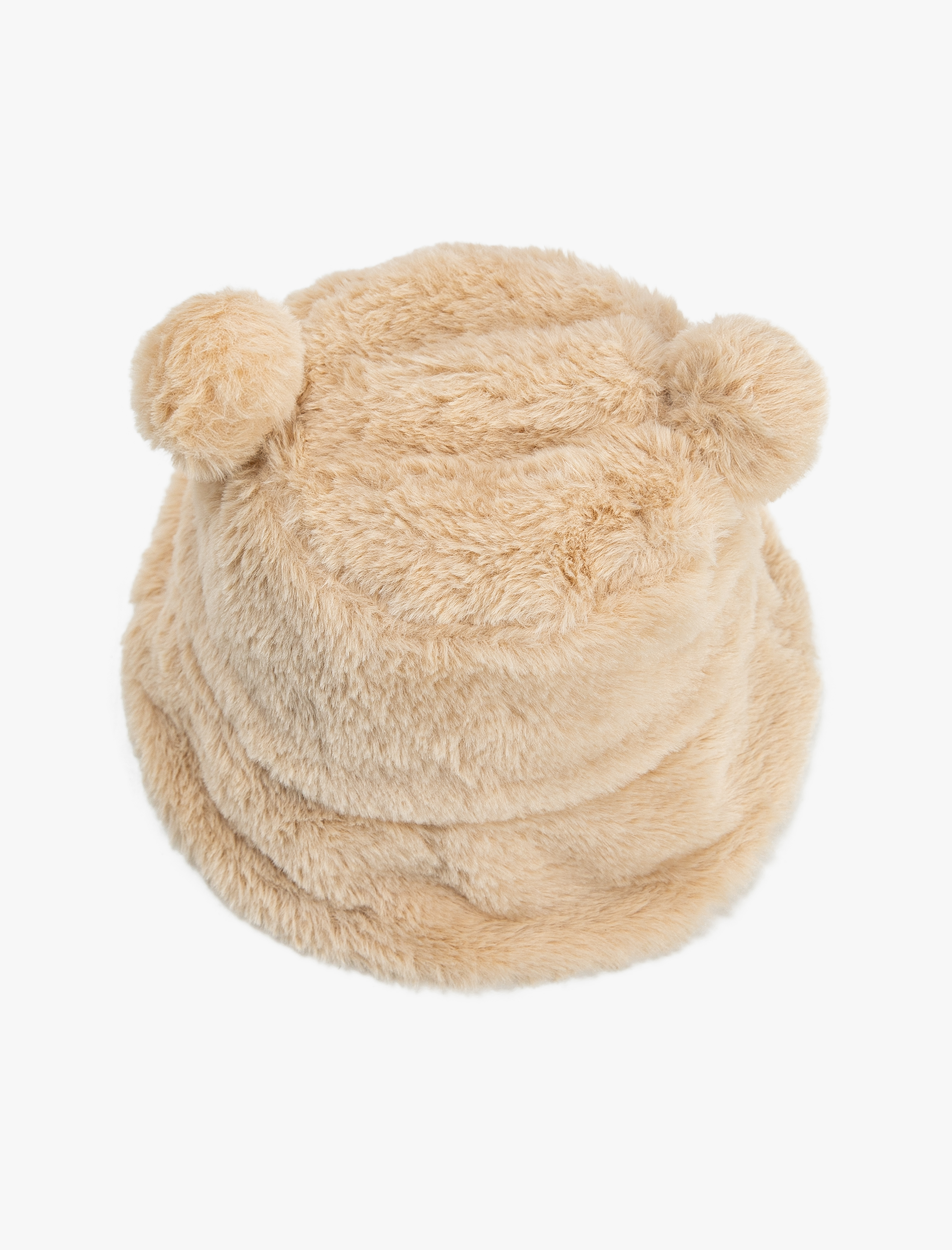 Kız Çocuk Peluş Bucket Şapka Ponpon Detaylı