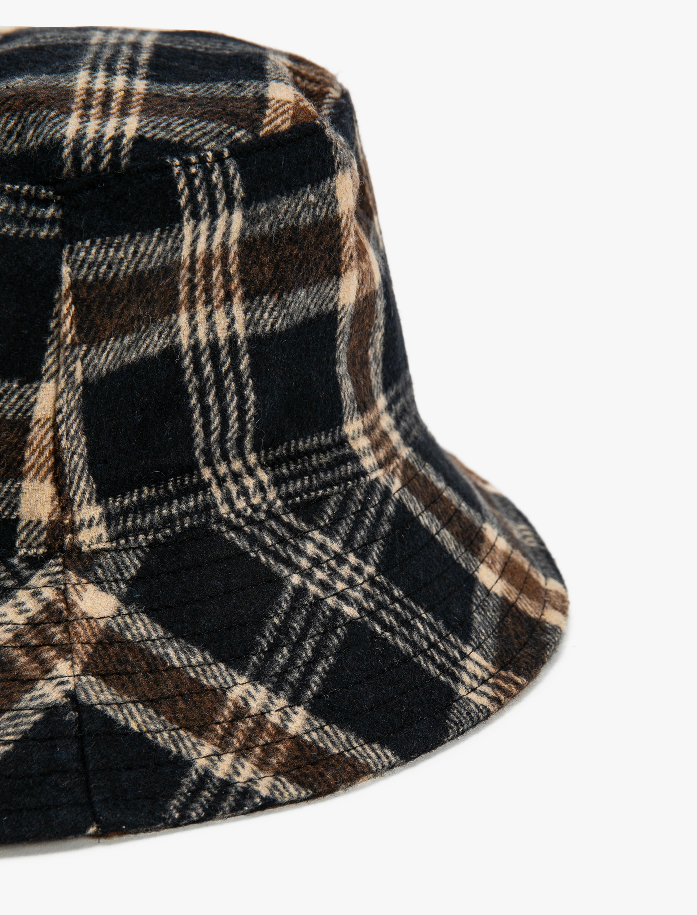 Erkek Bucket Şapka Ekose Desenli