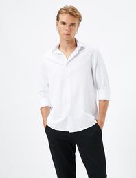 Basic Gömlek Klasik Yaka Düğmeli Uzun Kollu Non Iron