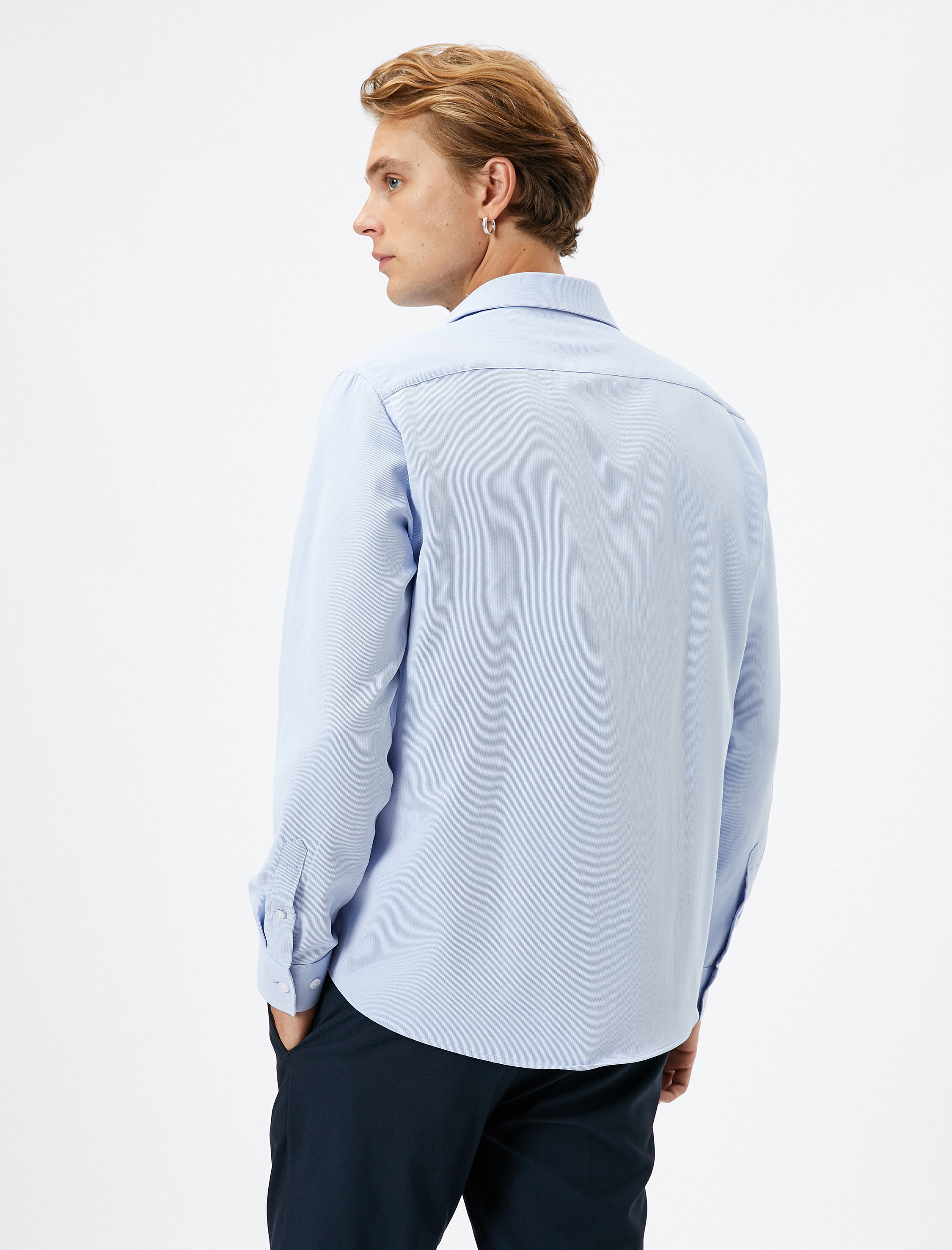   Basic Gömlek Klasik Yaka Düğmeli Uzun Kollu Non Iron