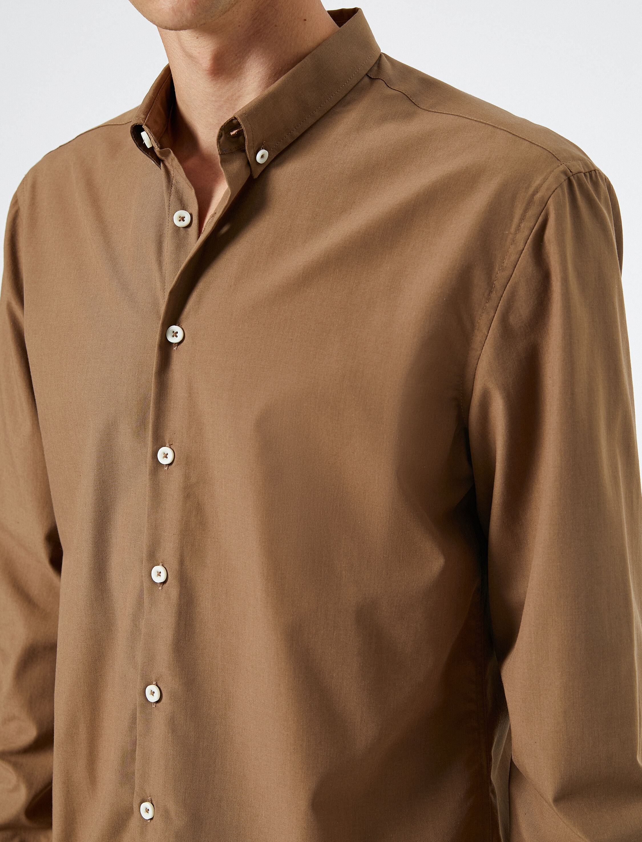   Klasik Yaka Gömlek Düğmeli Uzun Kollu